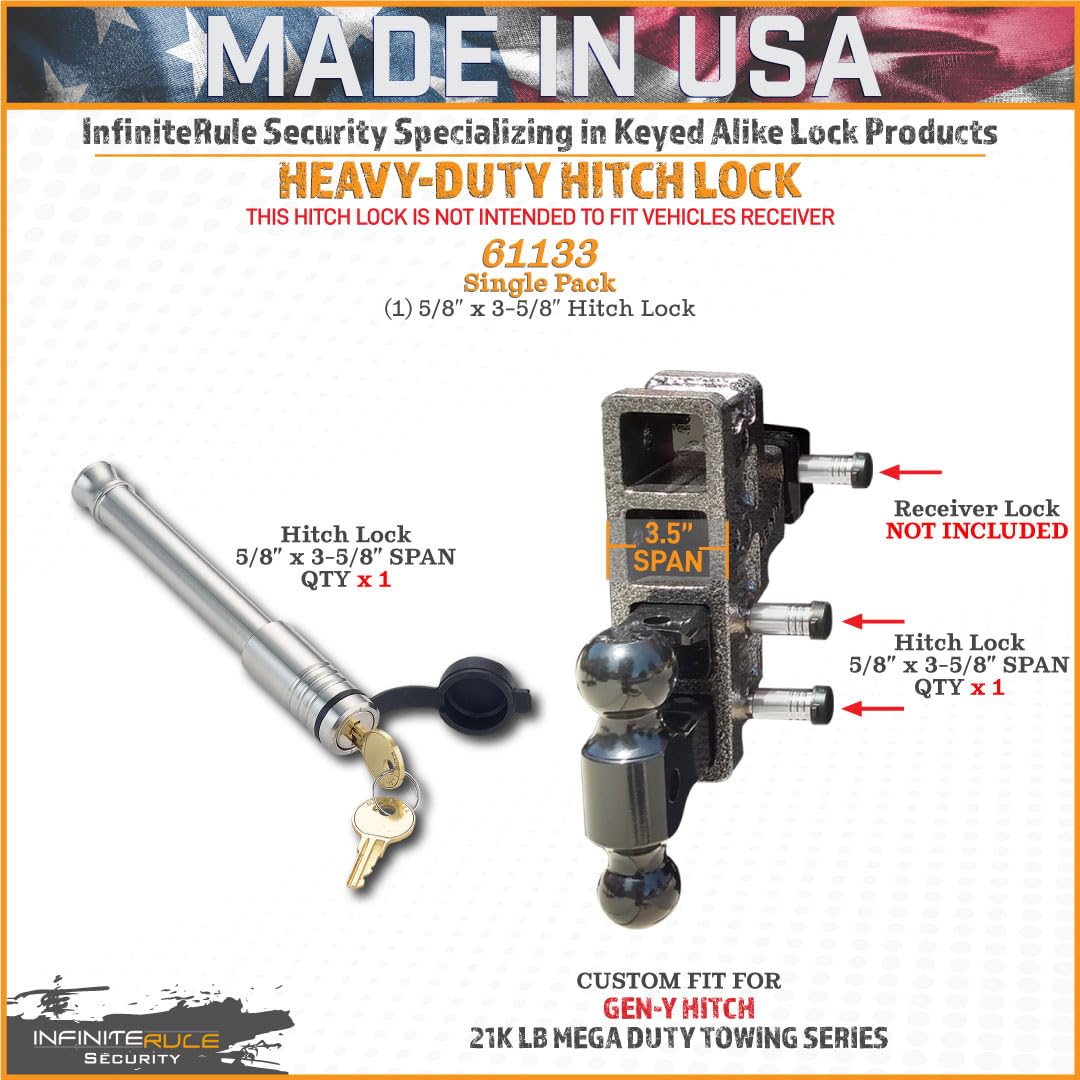 Hitch Lock for Gen-Y 21K LB Mega Duty Series - Fits Adjustable Ball Mount Only - Does NOT FIT Vehicle Receiver