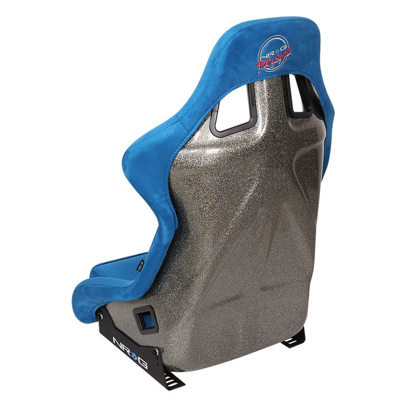 NRG Innovations Universal NRG-FRP-302BL-ULTRA Fixed Back Bucket Racing Seat for 6-Point Harnesses, Size L, Blue Seat Cover, 24" W X 36" H X 18" D