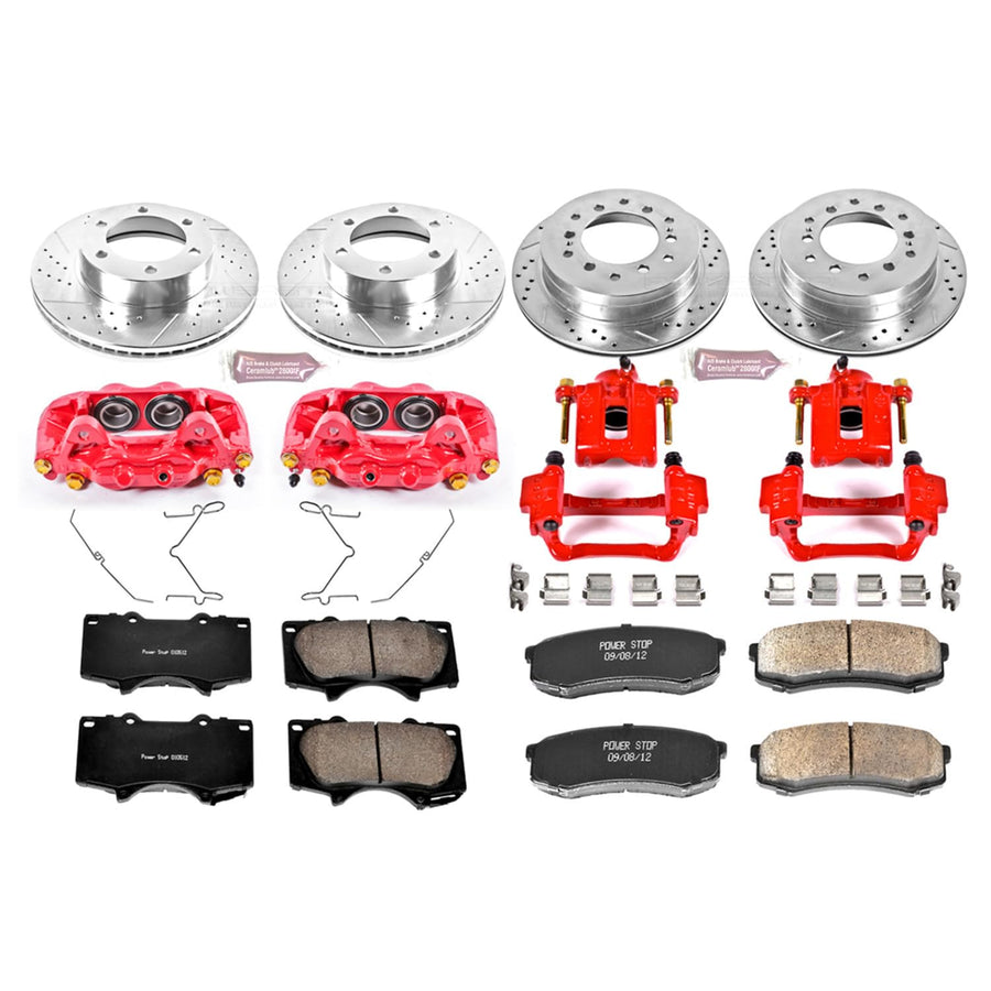 Power Stop 1-Click Performance Brake Kit with Caliper For Toyota Sequoia KC2325 2001-2007 [Model Specific]