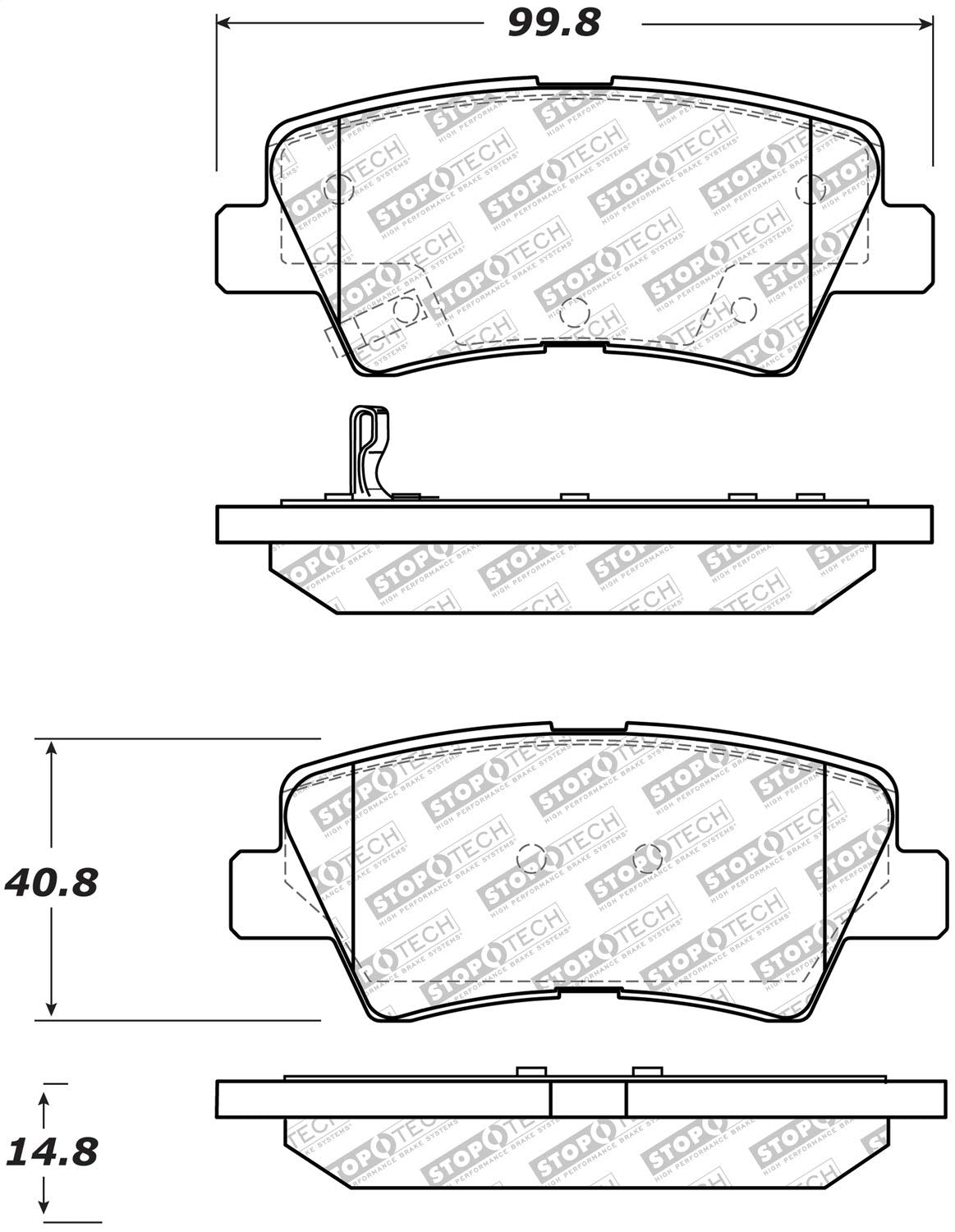 Brake Pads StopTech 305.15440 Street Select with Hardware