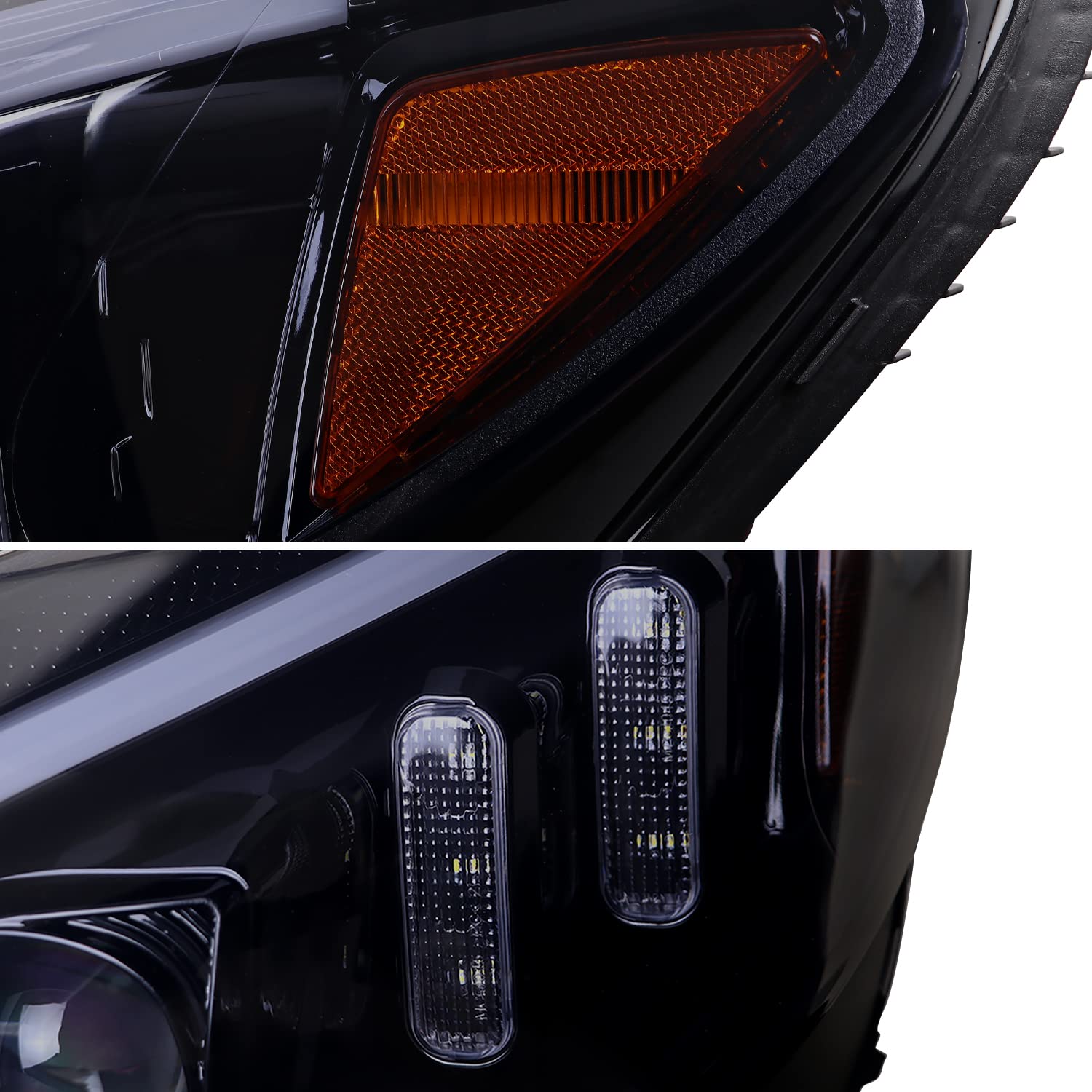 Black Smoke SPEC-D TUNING Sequential Signal Tube Full LED Projector Headlights Compatible with 2015-2018 Mercedes Benz W205 C-Class Left + Right Pair Headlamps Assembly
