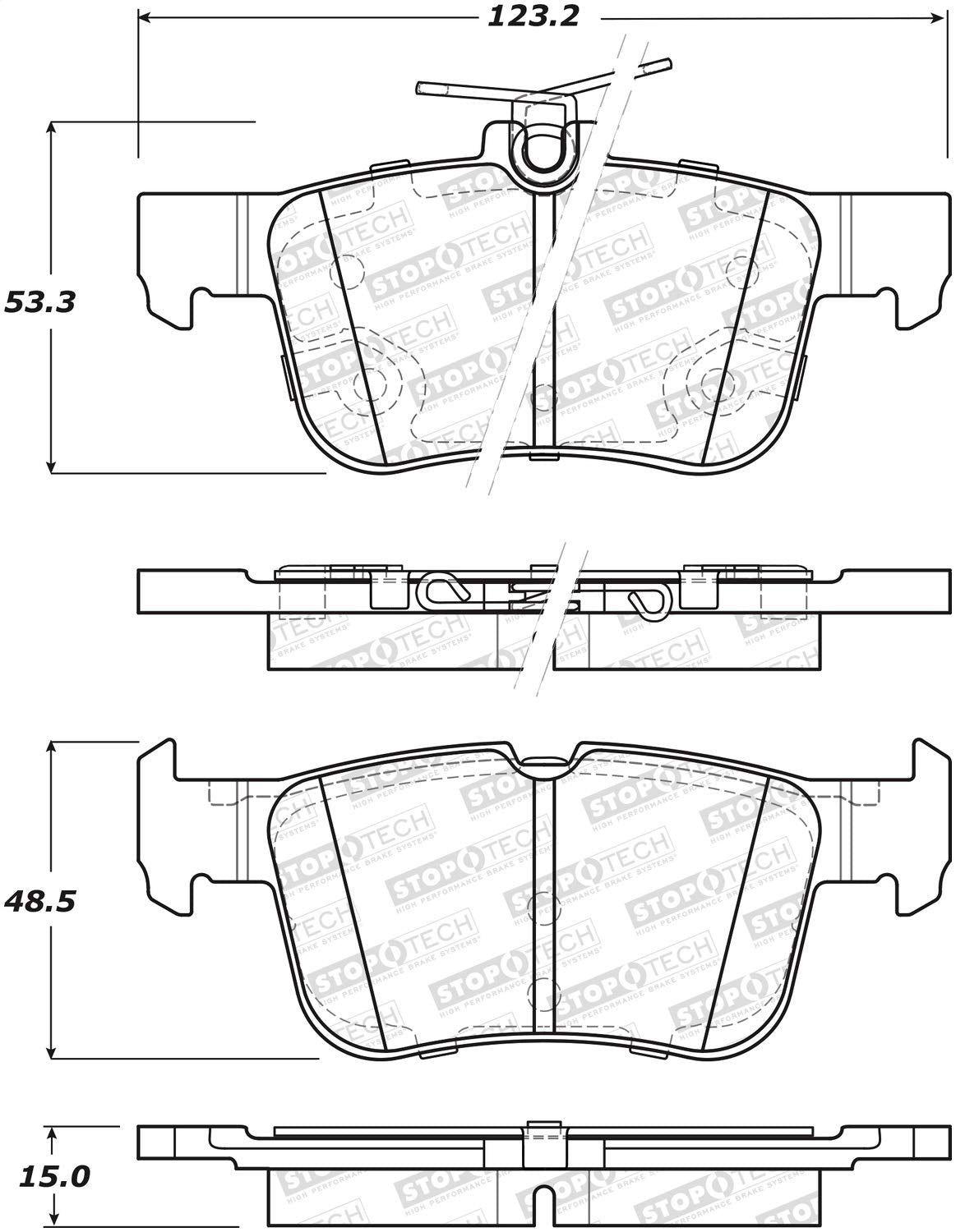 Brake Pads StopTech 305.16650 Street Select with Hardware