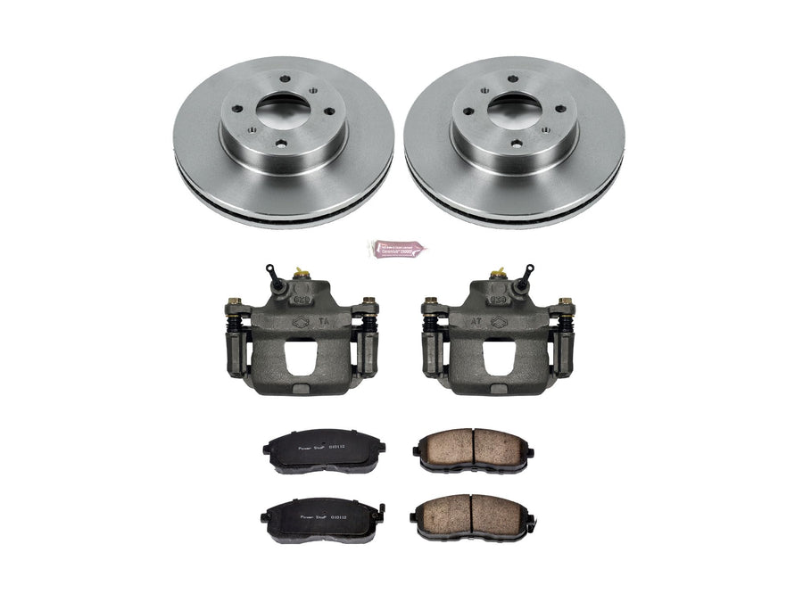 Power Stop KCOE749 Replacement Autospeciality Front Caliper Kit- OE Rotors, Ceramic Brake Pads, Calipers For Nissan Altima 1993-2001, Nissan Sentra 2000-2006 [Model Specific]