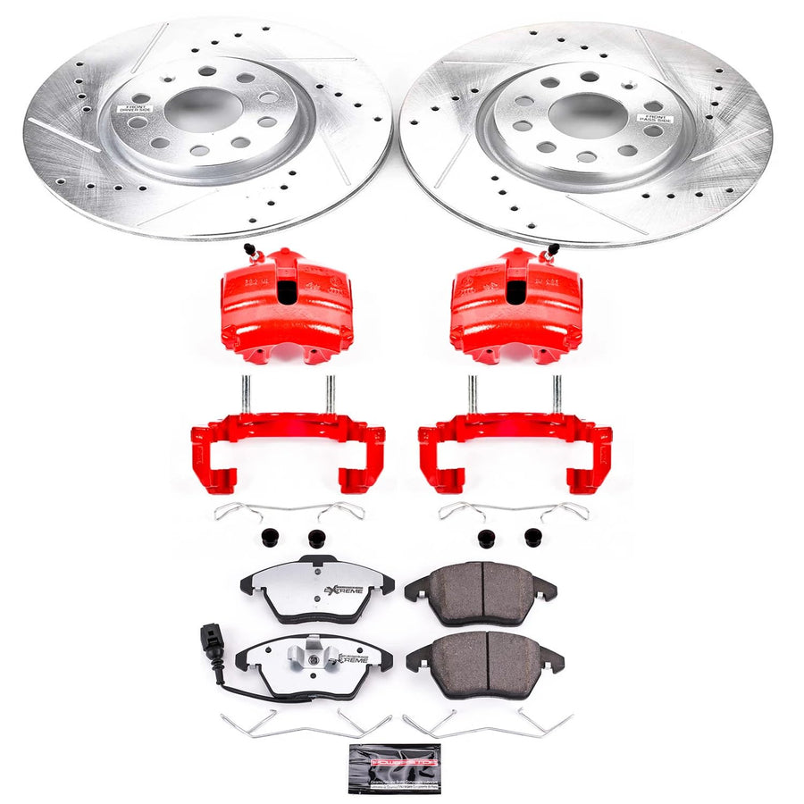 Power Stop Front KC2259A-26 Z26 Street Warrior Brake Kit Audi VW For Audi A3, Audi A3 Quattro, Audi TT, Audi TT Quattro, VW Beetle, VW Eos, VW GTI, VW Jetta, VW Pa [Model Specific]
