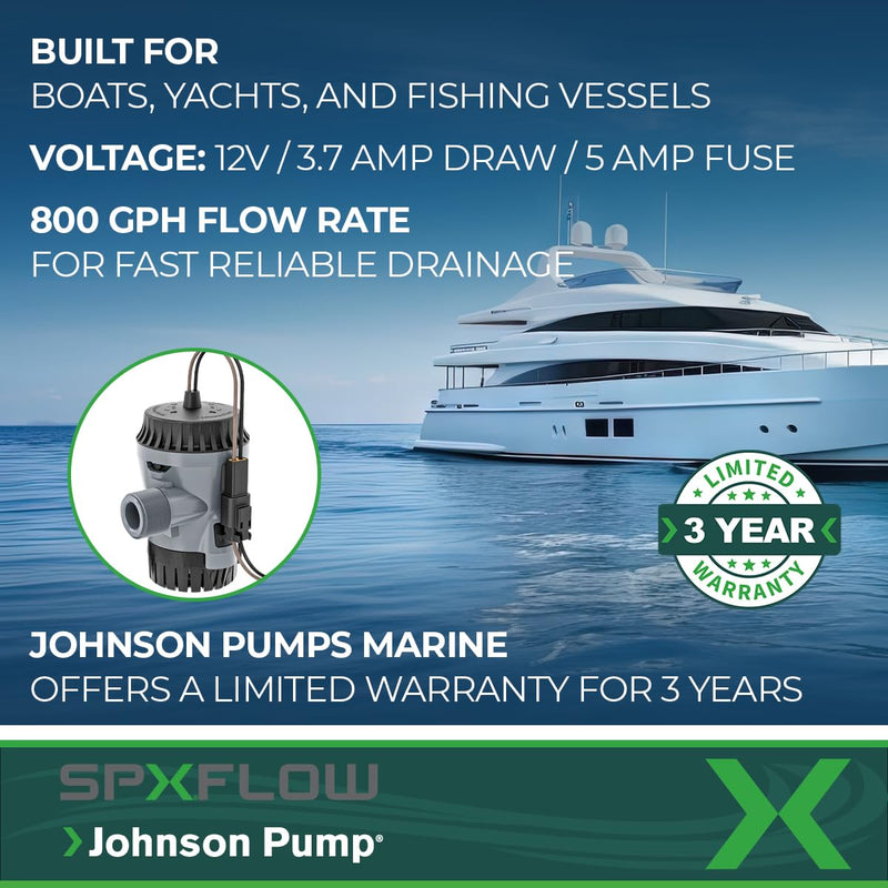 Aqua Void Bilge Pump Johnson Pump - 12V, 800 GPH