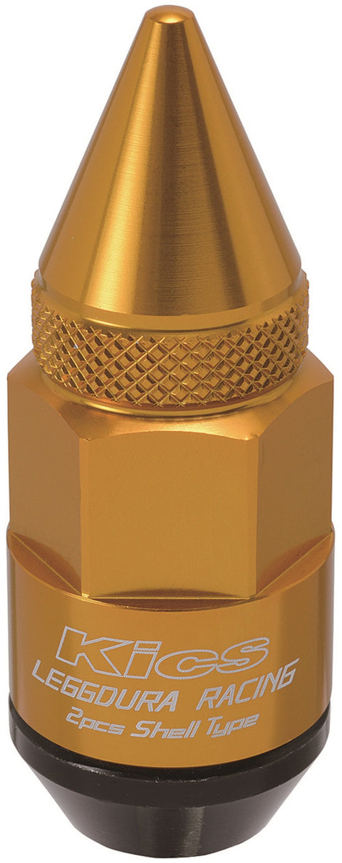 Kics Project RD58-13A Gold Lug Nut (Gold Leggdura Dangan Racing-16 Pcs + 4 Locks, 12X1.25), 1 Pack