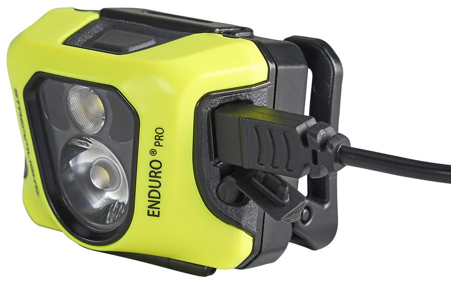 Enduro Pro USB Streamlight 61435 200-Lumen 2080-Candela Ultra-Light LED Rechargeable Headlamp with Spot & Flood Beams, Elastic Head Strap, and USB Cable, Yellow