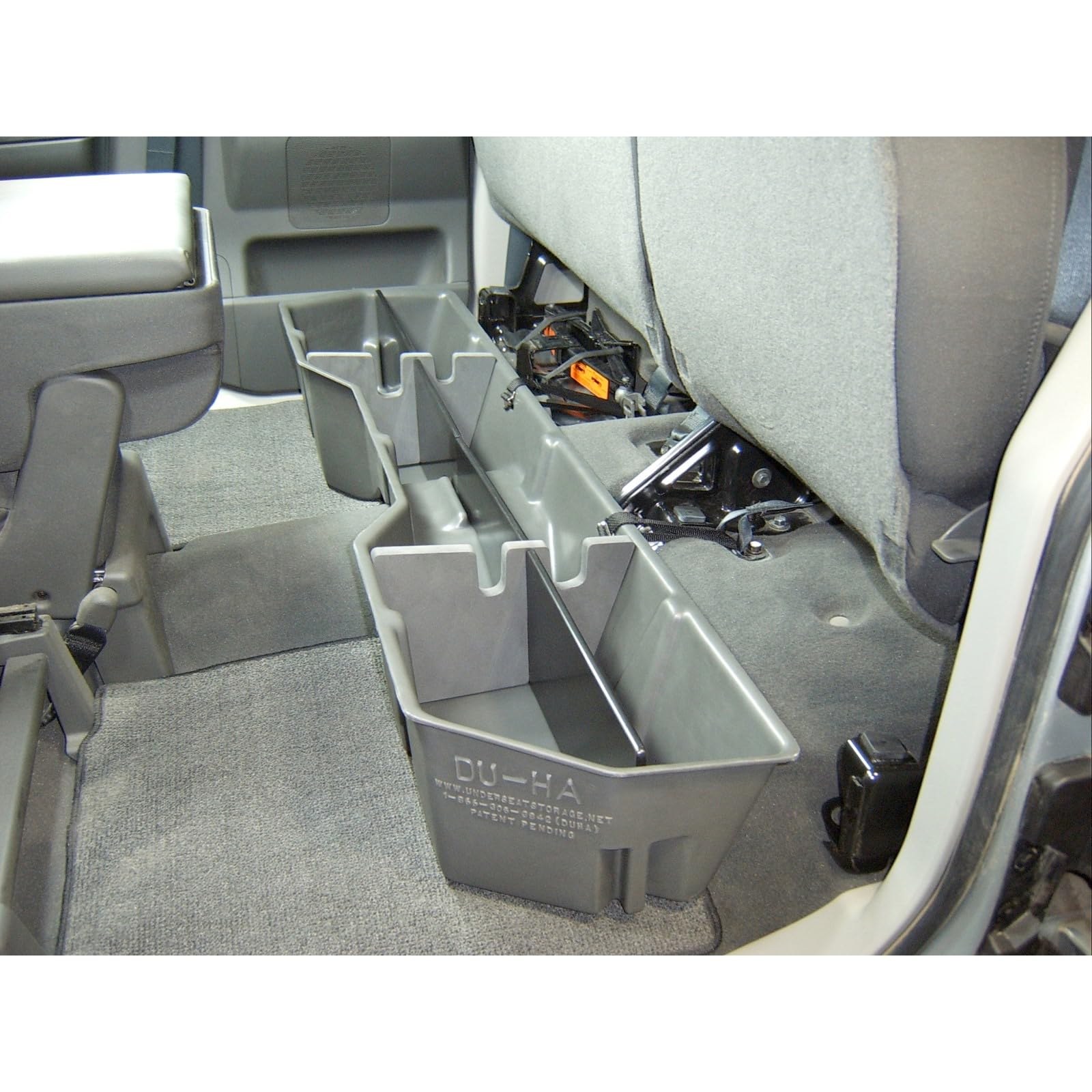 Under Seat Storage DuHa 40011 fits 2004-2024 Nissan Titan King Cab & Crew Cab | Dark Gray Heavy-Duty Back Seat Multi Tool Organizer | Includes Dividers