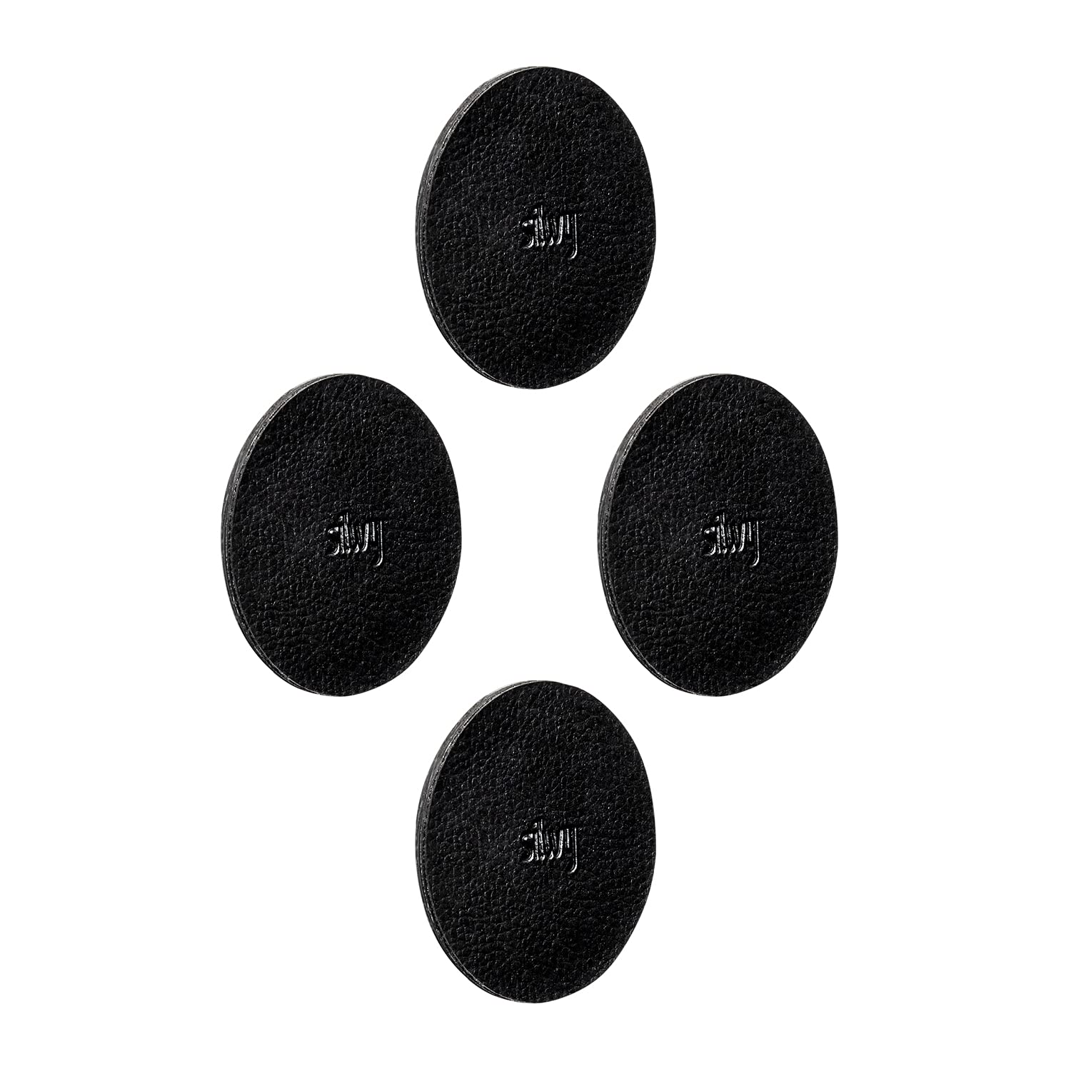 silwy Black Metal-Nano-Gel-Pads in Leather-Look, Accessories for Magnets, Door Stopper, Magnetic pin Board