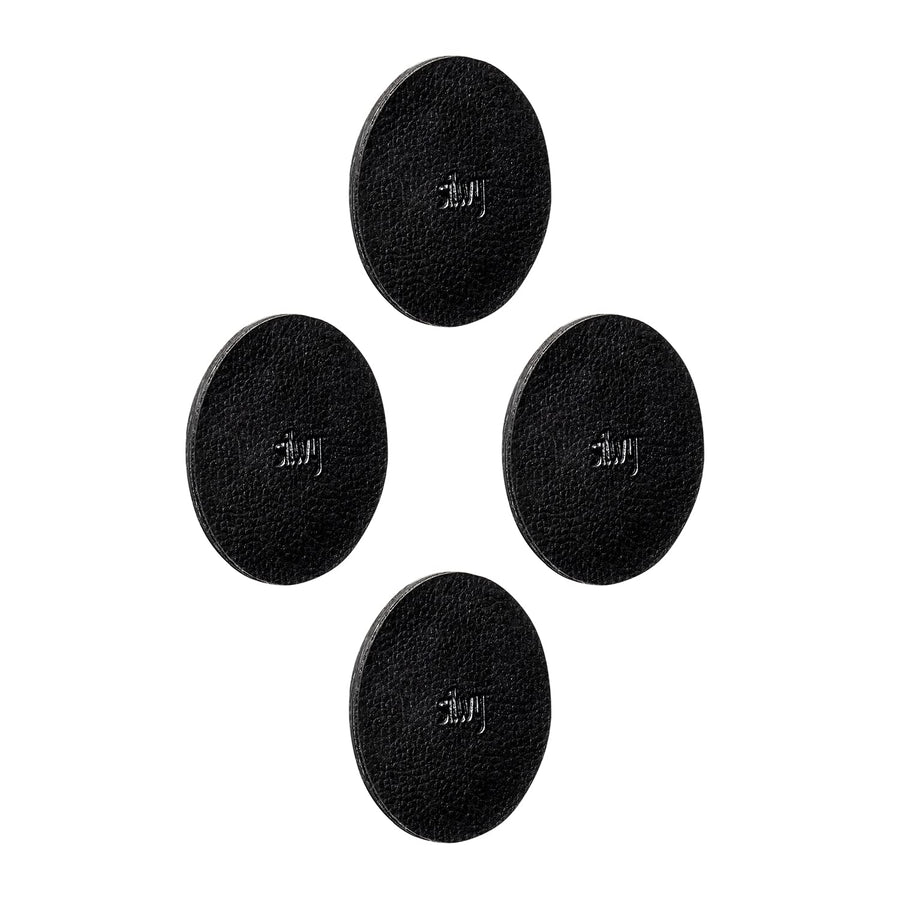 silwy Black Metal-Nano-Gel-Pads in Leather-Look, Accessories for Magnets, Door Stopper, Magnetic pin Board