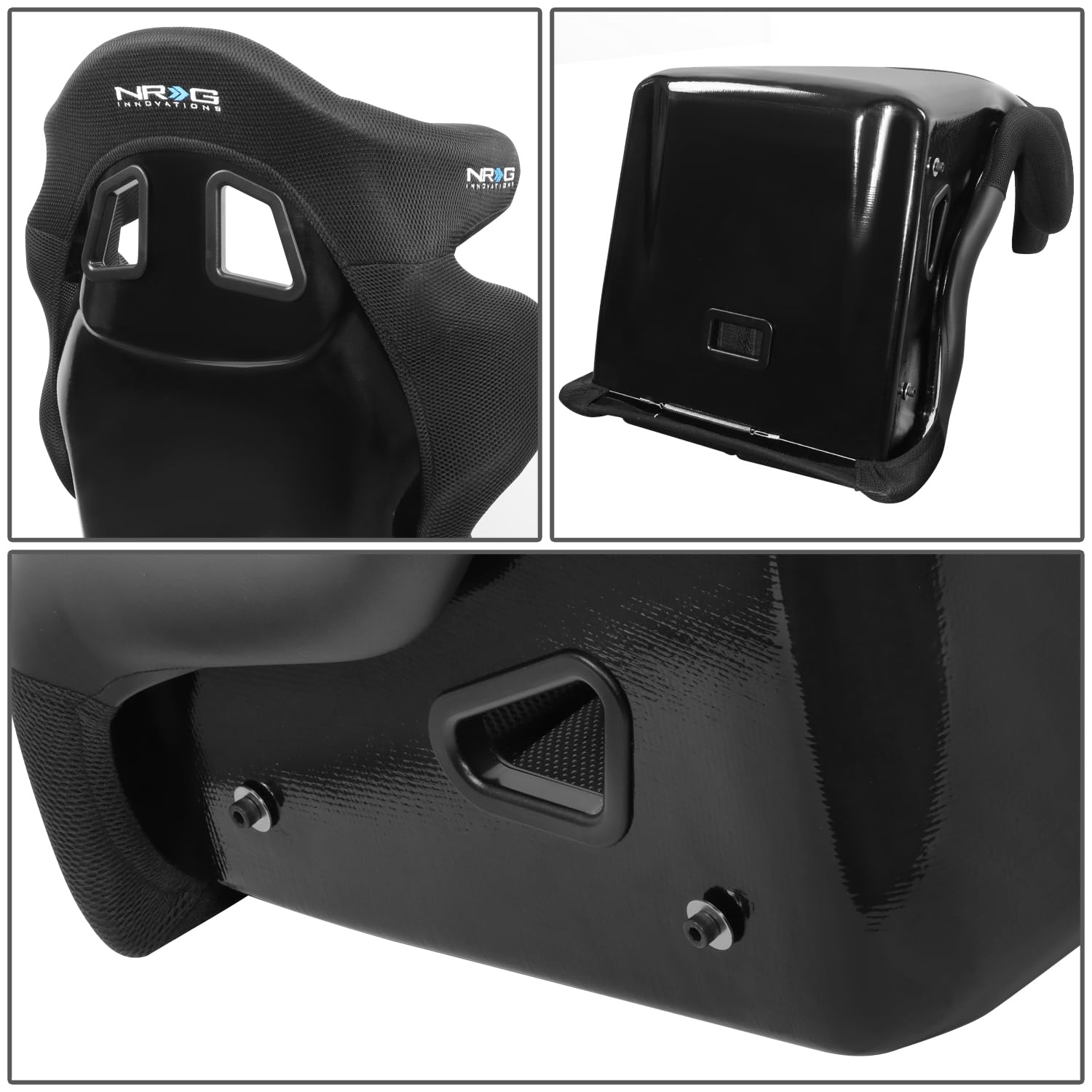 NRG Innovations FIA Competition Seat NRG-FRP-RS600M with Competition Fabric, FIA Homologated, Head Containment, Medium Size