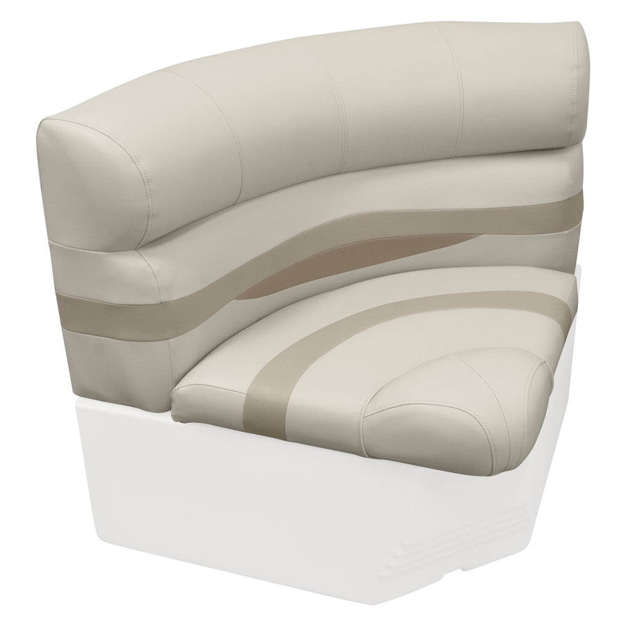 Wise Premier Series BM11028-1066 Pontoon 28" Radius Corner Seat Cushion Set, Stone/Mocha Java/Khaki