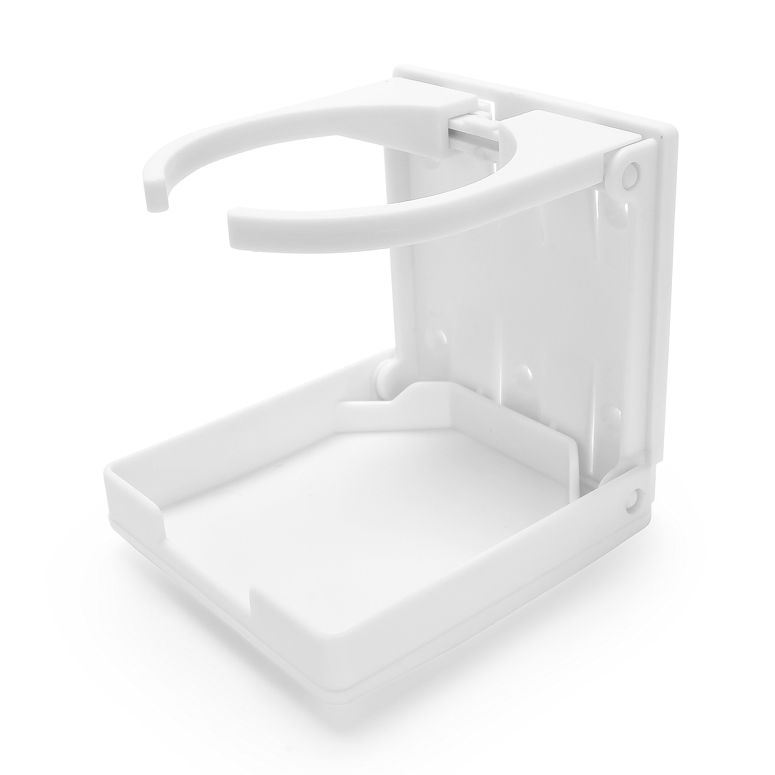 Camco Drink Holder Camper/RV - Features Adjustable Space-Saving Design & Holds Almost Any Size Mug, Cup, Bottle or Can - Extra Cup Holder for Cars, Trucks, RVs, Vans, Boats, and More - White (44040)
