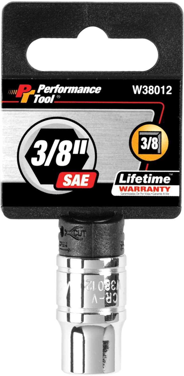W38012 Performance Tool 6-Point Socket, 3/8-Inch Drive, 3/8