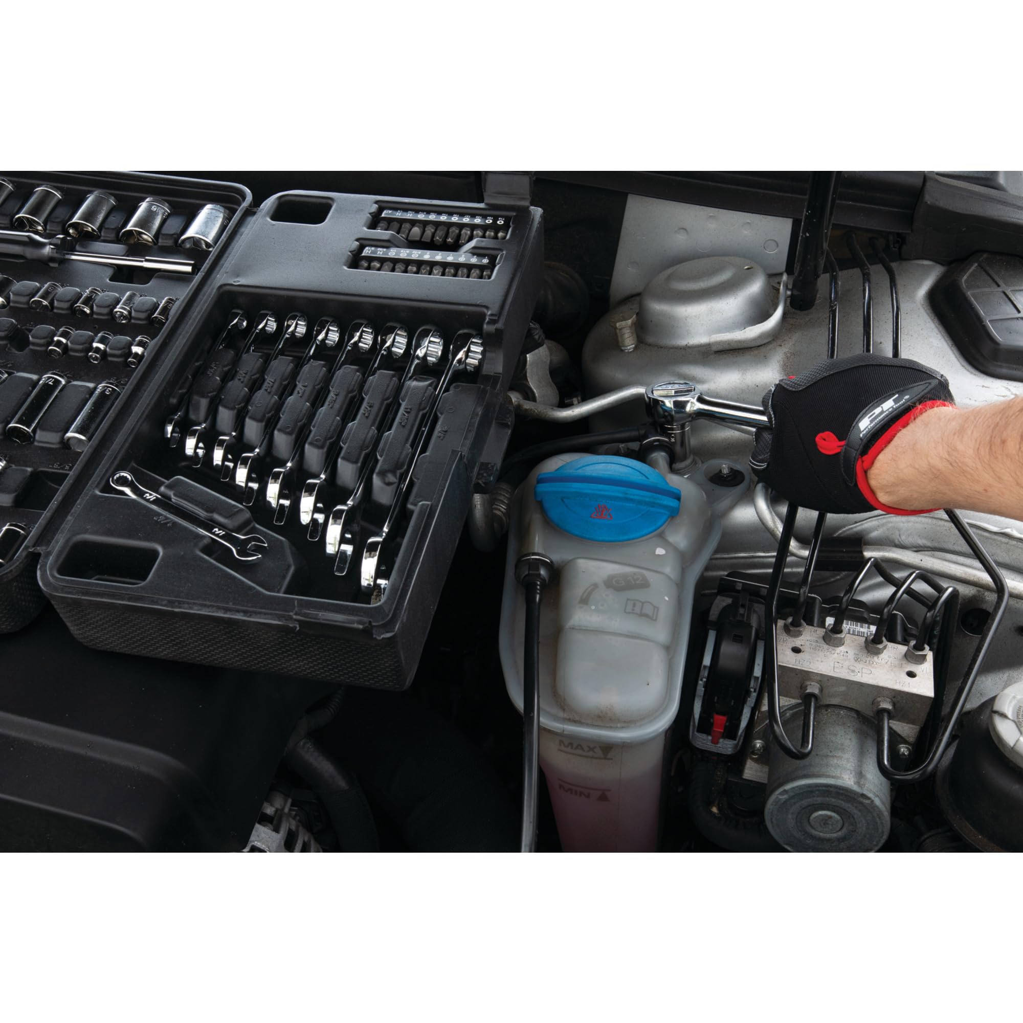 Tri-Fold Mechanic's Tool Set Performance Tool W1525 for Auto Repairs, Gray, 1/4-Inch, 3/8-Inch & 1/2-Inch Drive, 125 Pieces