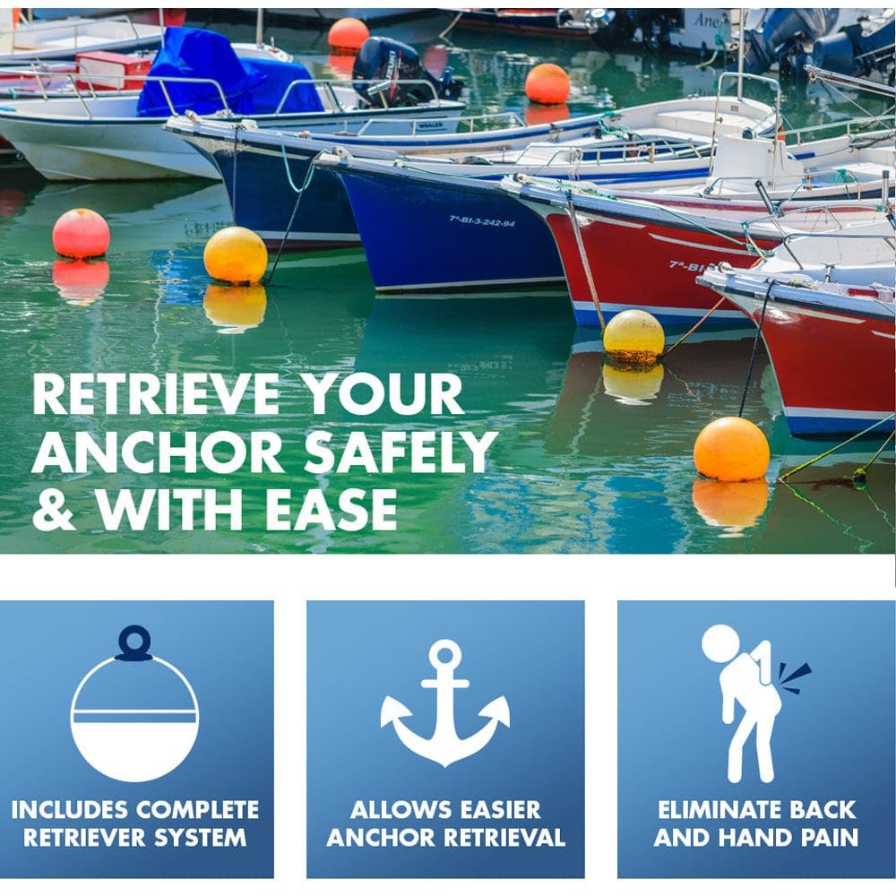 T-H Marine Anchor Master Retriever System Anchor - Ring Method for Fluke Anchors Up to 20 lb - Stainless Steel Ring and Hardware - Without Buoy – Yellow Rope