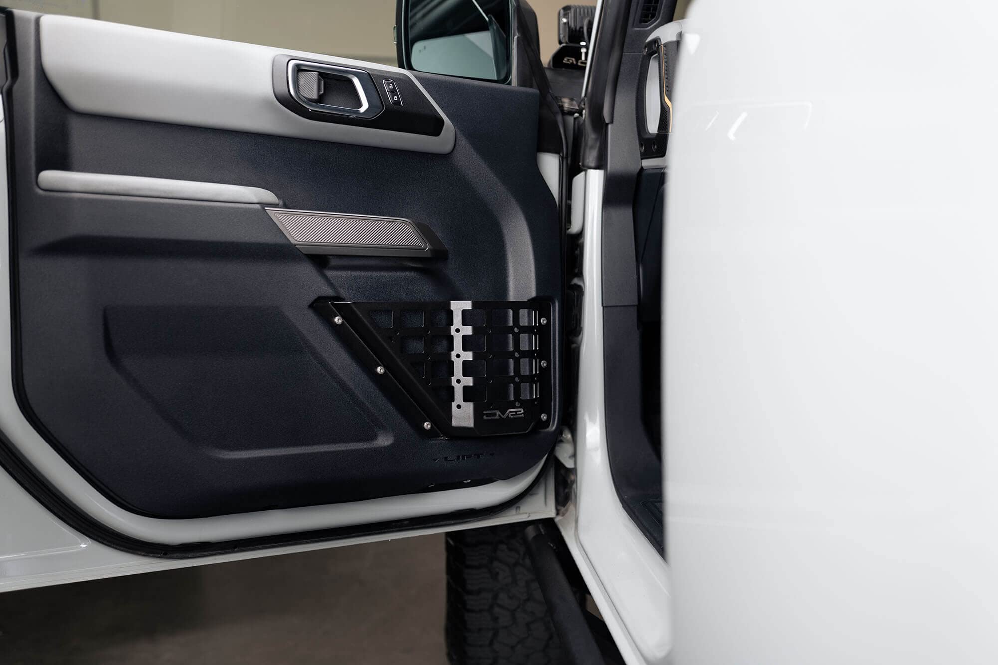 DV8 Offroad Molle Panels for Front Door Pocket 2021+ Ford Bronco 6th Gen | Driver & Passenger Side Pair | Increased Capacity of Door Pockets | Compatible with Molle Accessories