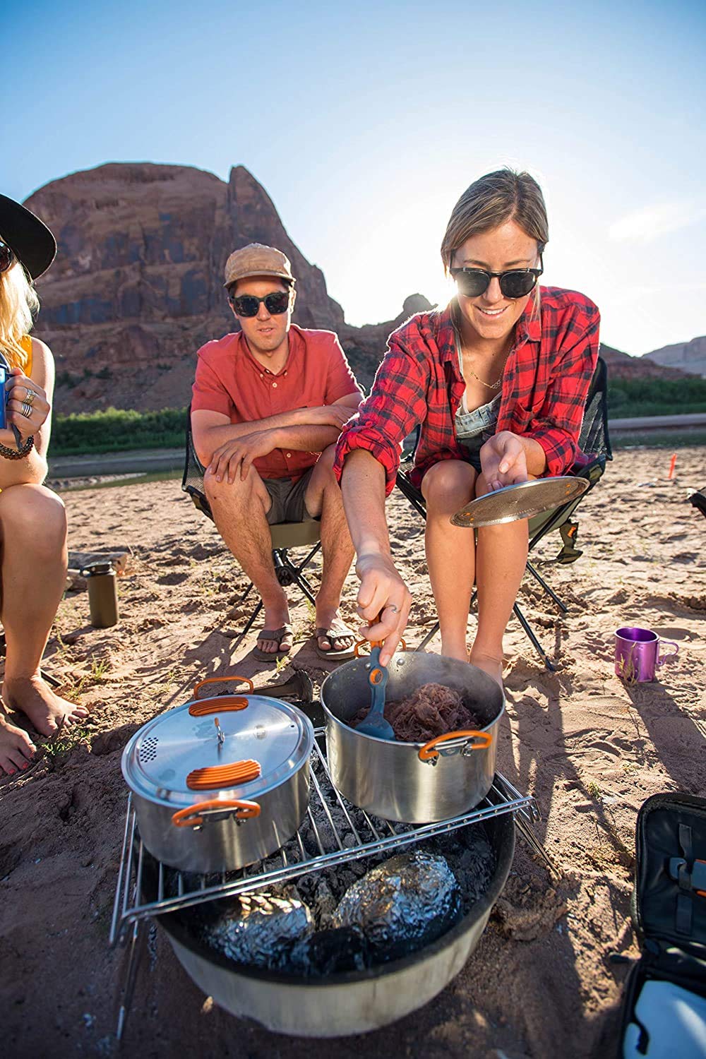 GSI Outdoors Campfire Portable Grill I Collapsible Backpacking & Camping Grill