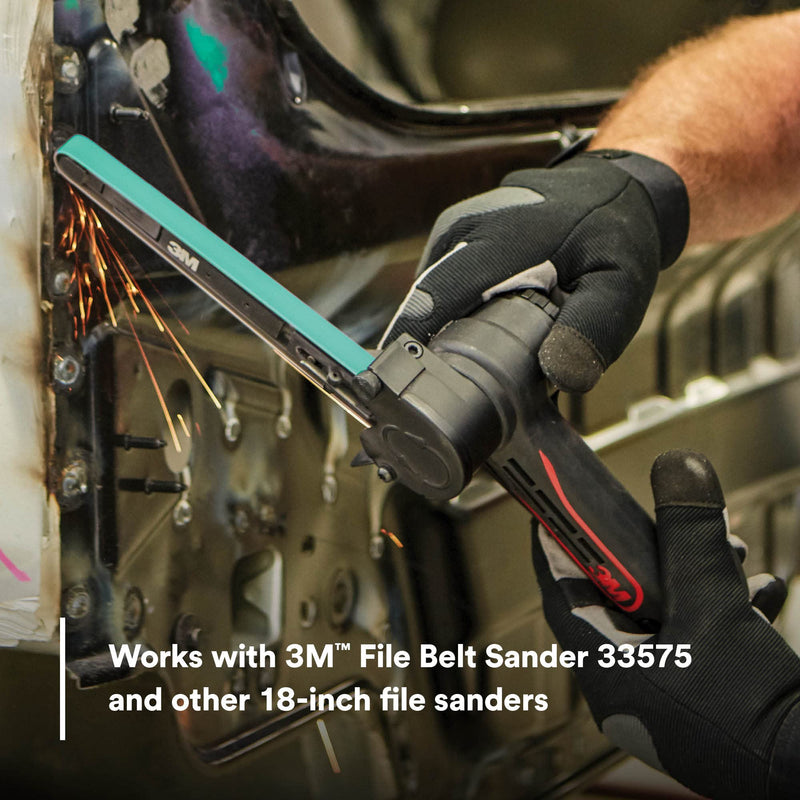 3M™ Abrasive File Belt Green Corps™ 36517, 60 Grit, 1/2 in x 18 in (12.7 mm x 457.2 mm), 20 Belts/Carton, 5 Cartons/Case