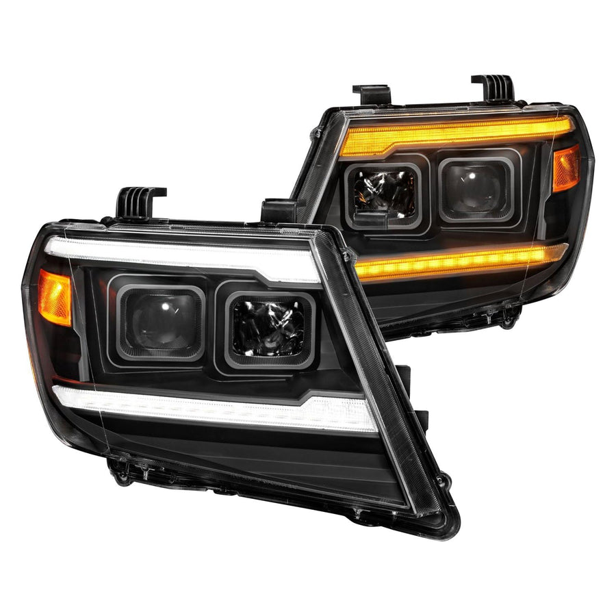Black ANZO Projector Headlights With Sequential LED DRL