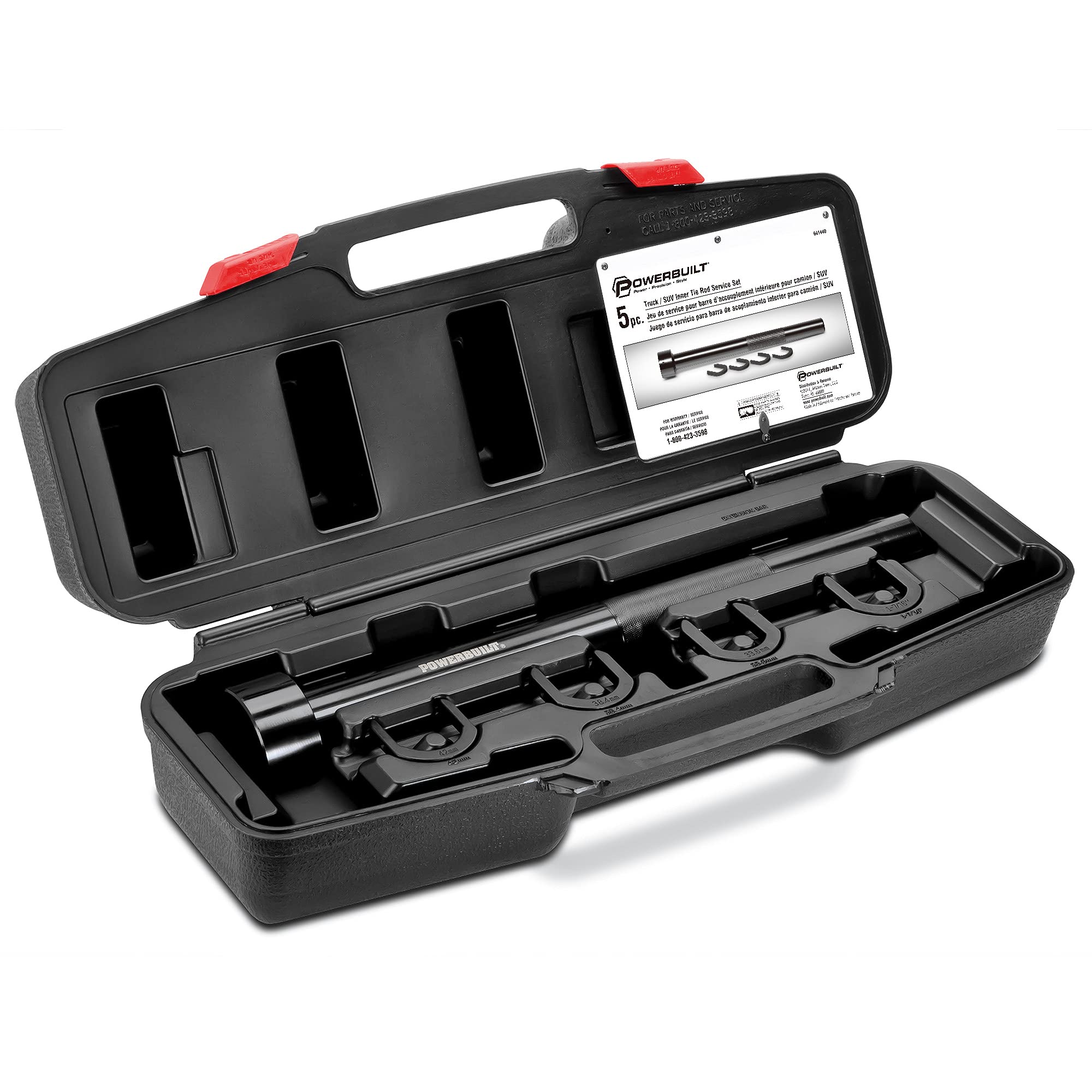Powerbuilt Tie Rod Inner Tool Kit, Removal and Installation Mechanic Set with Crowfoot Adapters, Domestic and Import, Vehicles, Trucks, SUVs - 641440