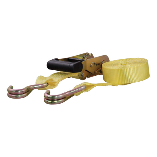 CURT 1-1/2-Inch x 14-Foot Yellow Nylon Ratchet Strap, 5,000 lbs. Break Strength 83036