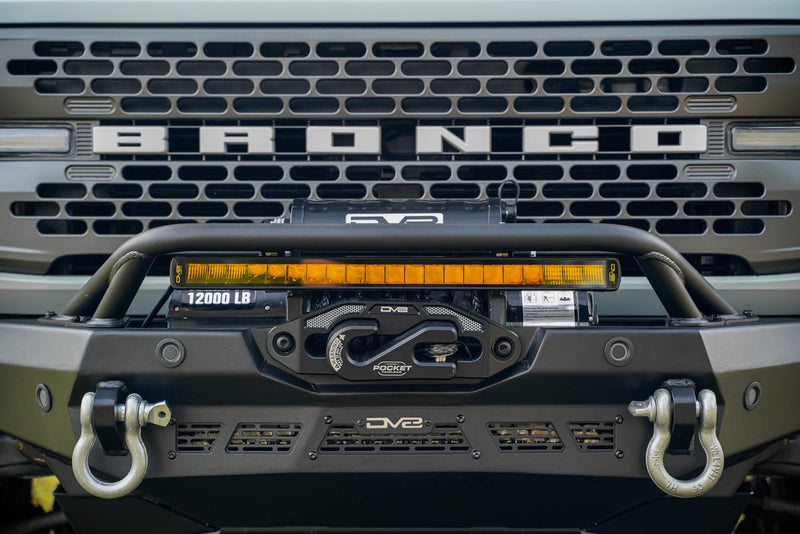 Amber LED Light Bar 20-Inch | Elite Series | Size: 20.5” x 2.0” x 1.5” | Heat Fins to Shed Excess Heat | Flood/Spot Light Pattern | OSRAM LEDs Rated at 50,000 Hours of Use | DV8 Offroad