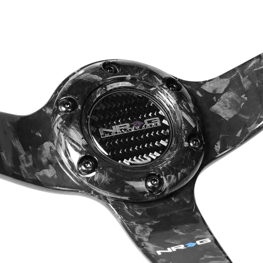 NRG Innovations Forged Carbon Fiber NRG-ST-036FC Light Weight Steering Wheel 350mm 3'Deep Dish, Gloss Black, 6 X 70 PCD