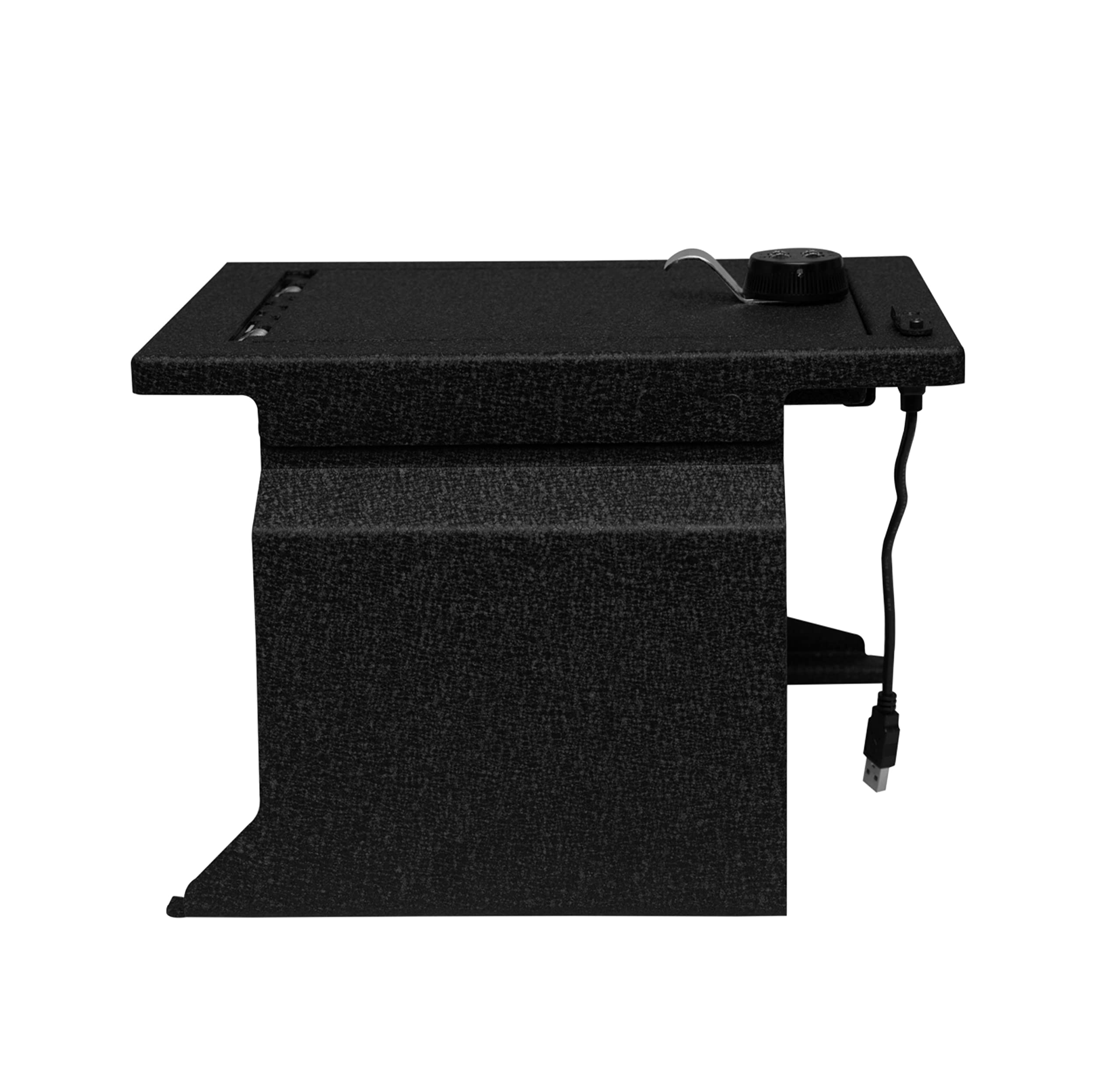 Center Console Safe Black Horse Security Lock Box, Black Gun Box Organizer, with 4 Digit Combination Resettable Lock Compatible with 2012-2014 Ford F-150-ASFF01