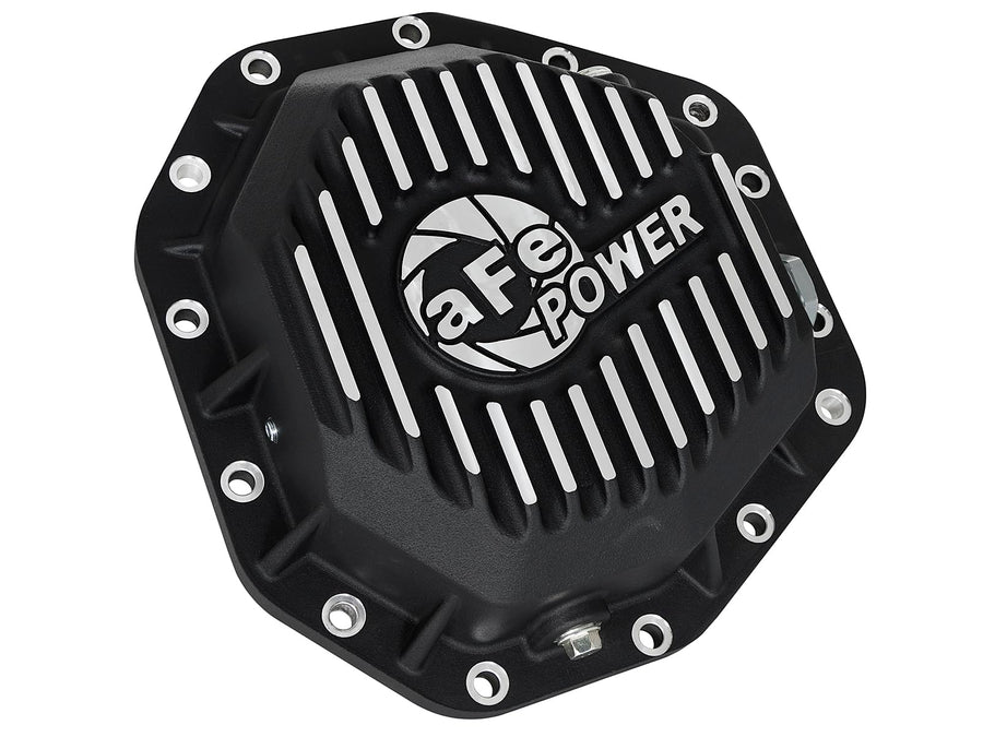 aFe POWER Rear Differential Cover Pro Series Black w/Machined Fins - #46-70352 - Ford Diesel Trucks 17-23 V8-6.7L (td) (Dana M275-14)