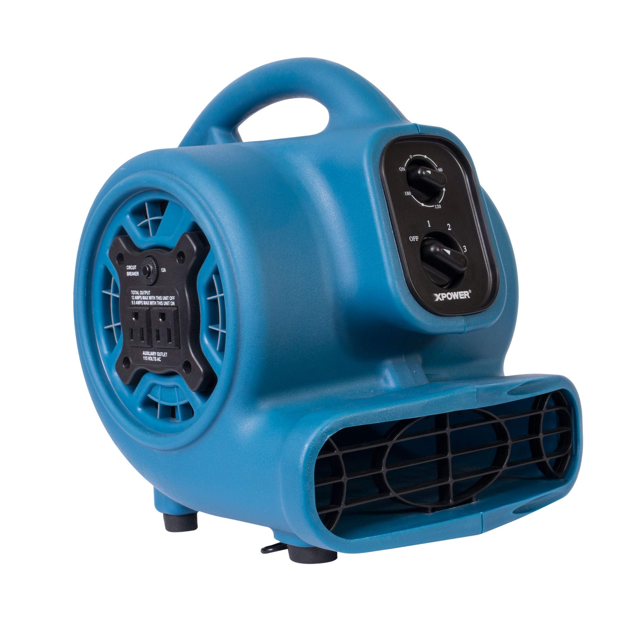 Mini Mighty XPOWER P-230AT 1/4 HP 925 CFM Centrifugal Air Mover, Carpet Dryer, Floor Fan, Blower, Stackable, Daisy Chain, for Water Damage Restoration, Janitorial, Plumbing, Home Use