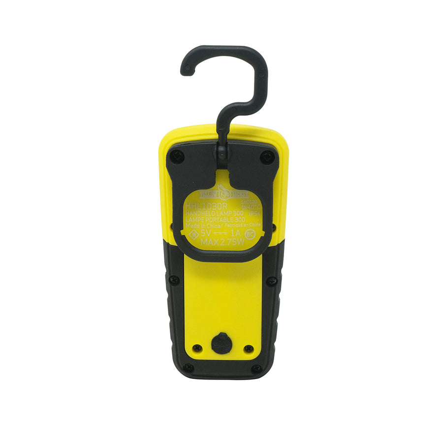 300 Lumen Yellow Jacket LED Rechargeable Handheld Task Light with Magnetic Base and Hang Hook, HHL1030R
