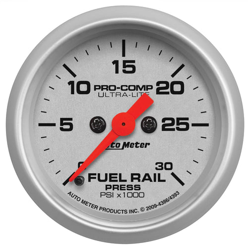 Ultra-Lite Auto Meter 4393 Fuel Rail Pressure Gauge 2.3125 in.