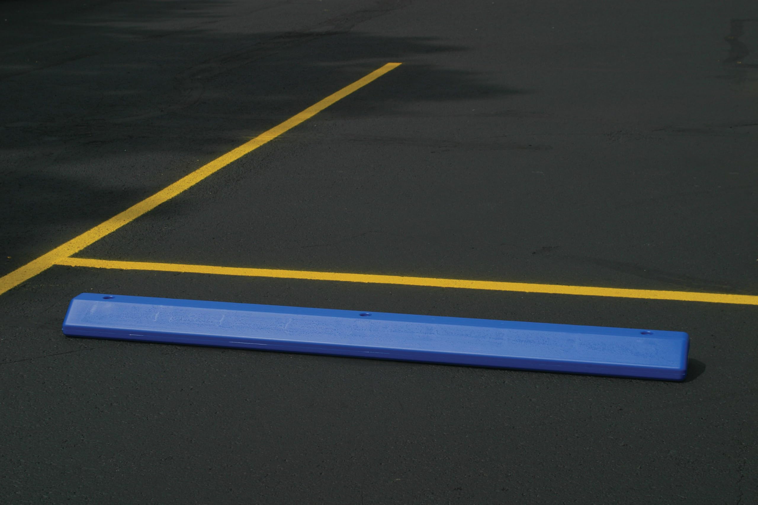 6 Foot Long Eagle High Density Polyethylene Plastic Parking Stop with Anchor Kit, 72" x 8" x 4", Blue, 1790B