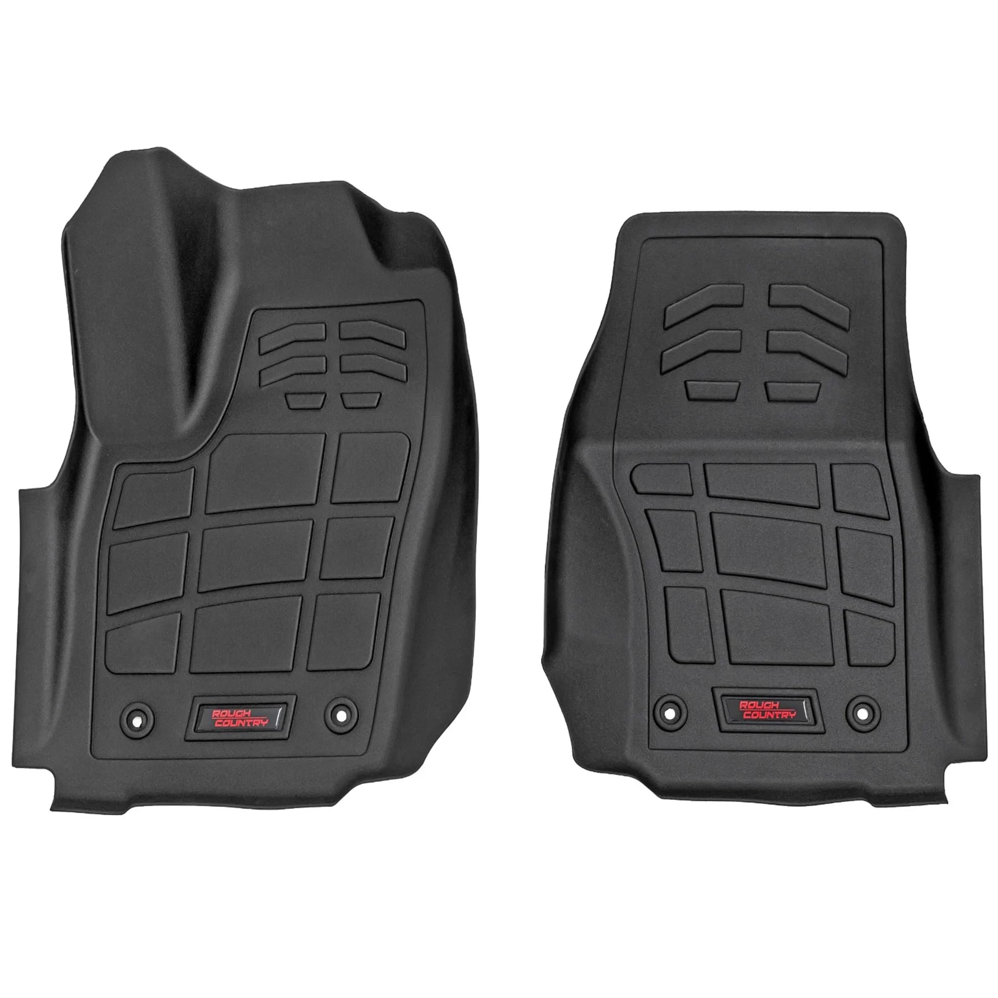 Sure-Fit Rough Country All Weather Floor Mats for Toyota Tacoma Double Cab (2024-2025) - Non-Slip, Waterproof Flexible Floor Mat, Front & Rear Set