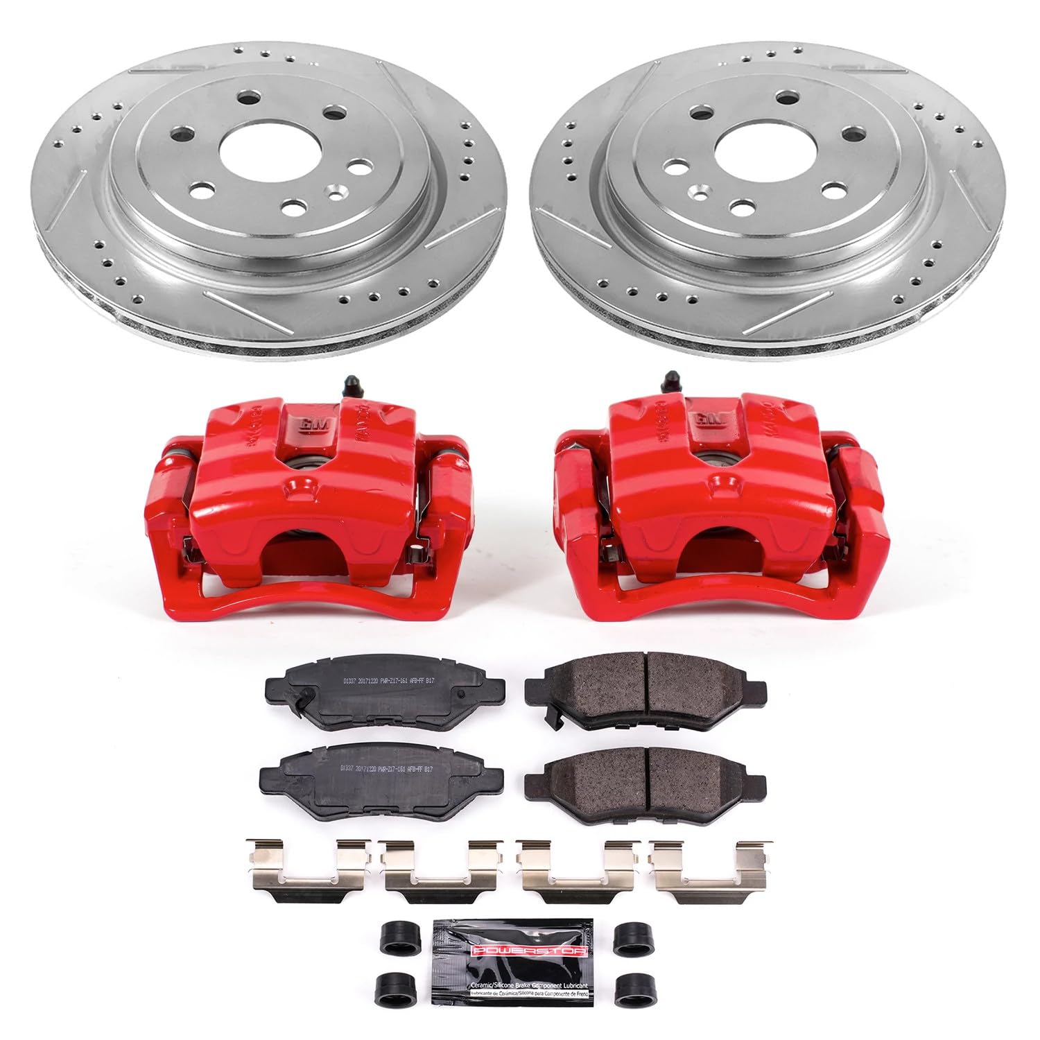 Power Stop Z23 Evolution KC5543A Rear Brake Caliper Kit- Brake Rotors, Brake Pads, Brake Calipers For Cadillac SRX 2012-2016 [Model Specific]