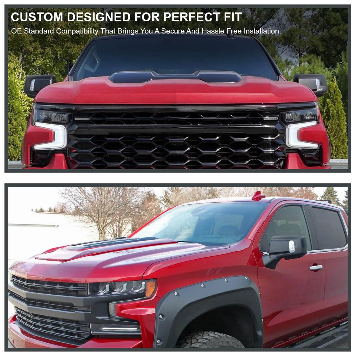 Spec-D Tuning Black Left Driver Side Power Heated Manual Adjust Side Mirror w/Blind Spot + Temp Sensor Compatible with 2019-2025 Chevy Silverado 1500