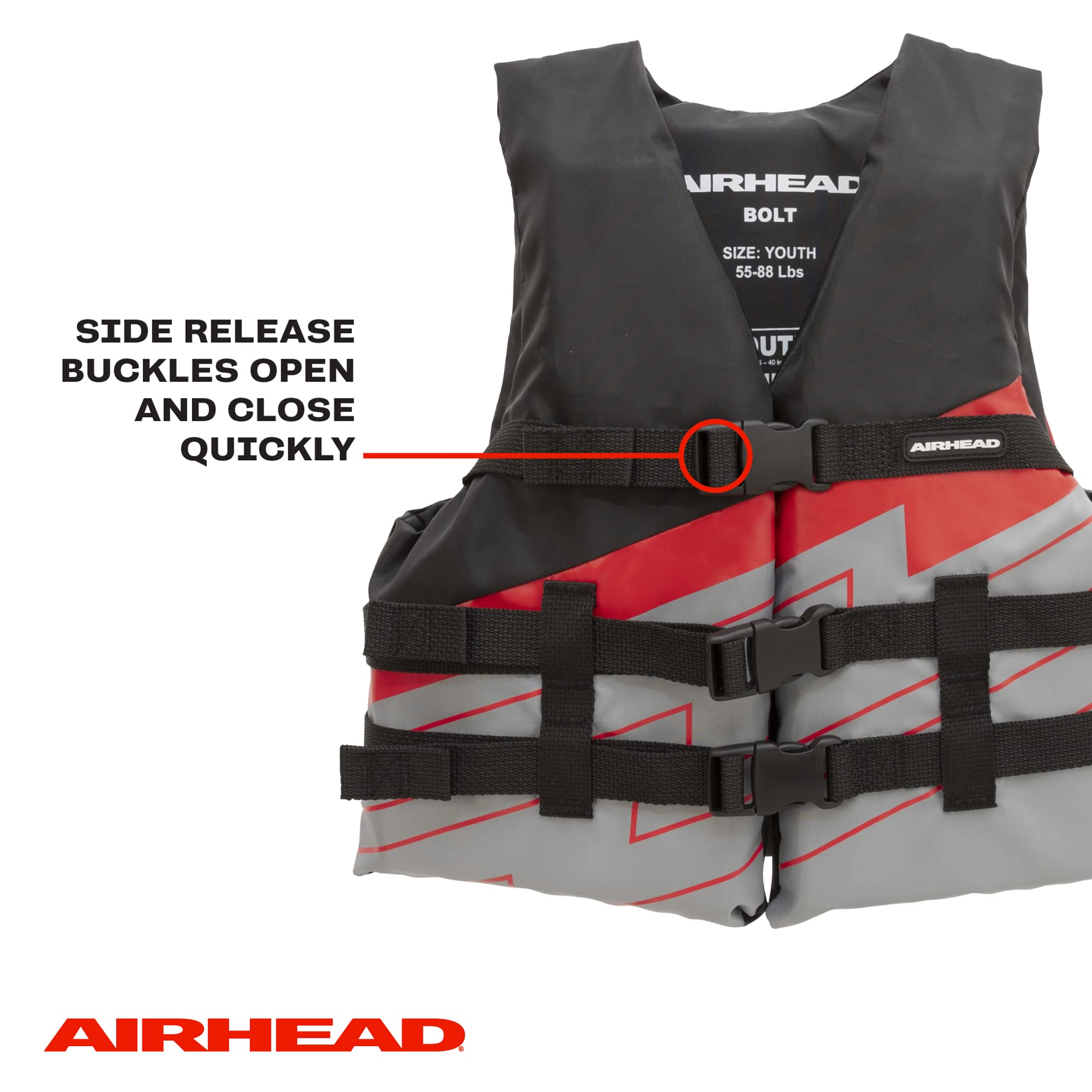 Bolt Airhead Life Vest, Closed Sided PFD, Youth