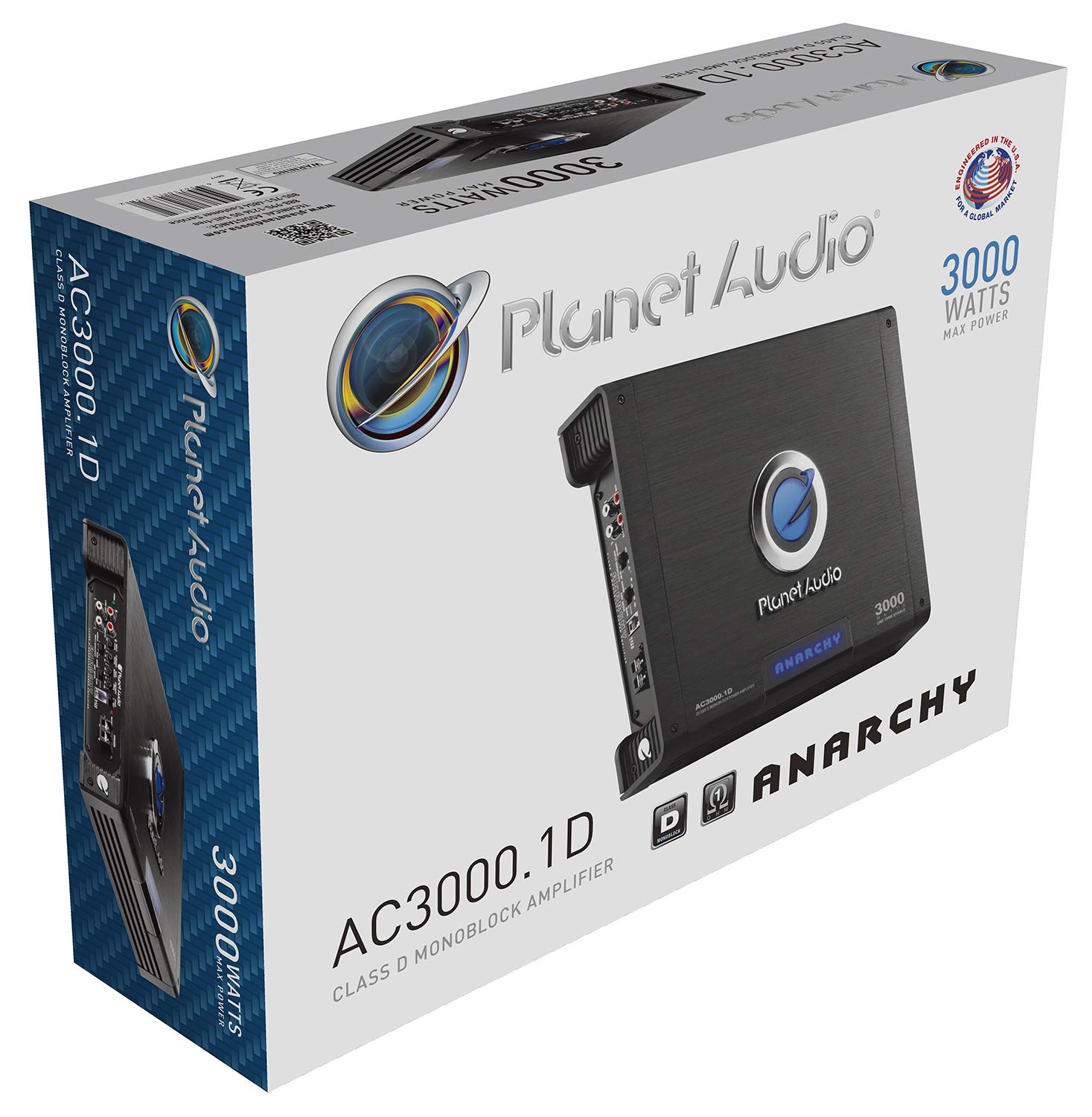 Planet Audio Class D AC3000.1D Monoblock Car Amplifier - 3000 High Output, 1 Ohm, Low Level Inputs, Low Pass Crossover, Hook Up to Subwoofer for Bass