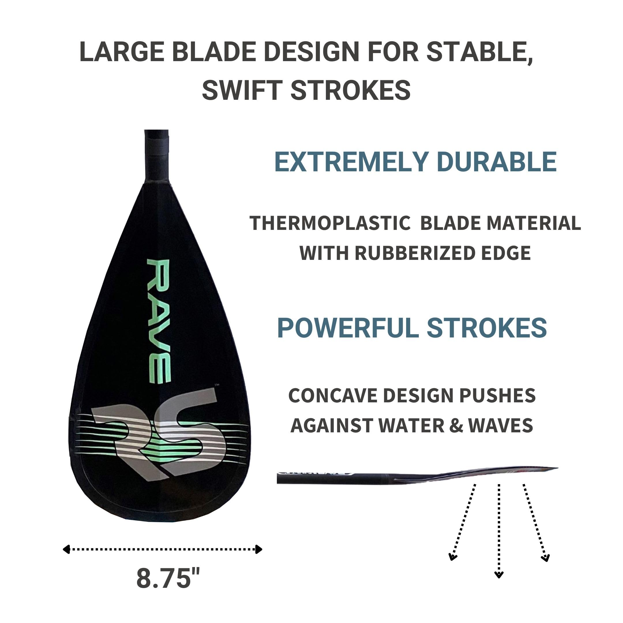 Adjustable Rave Sports 02575 Aluminum Paddle 69"-85"