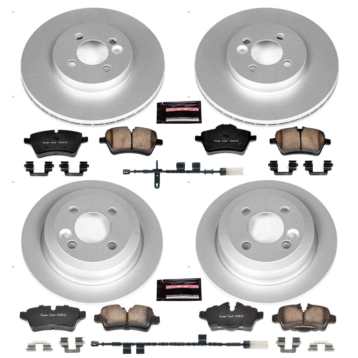 Power Stop Z23 Evolution Geomet Coated Brake Kit For Mini Cooper Front and Rear 2012-2015 [Model Specific]