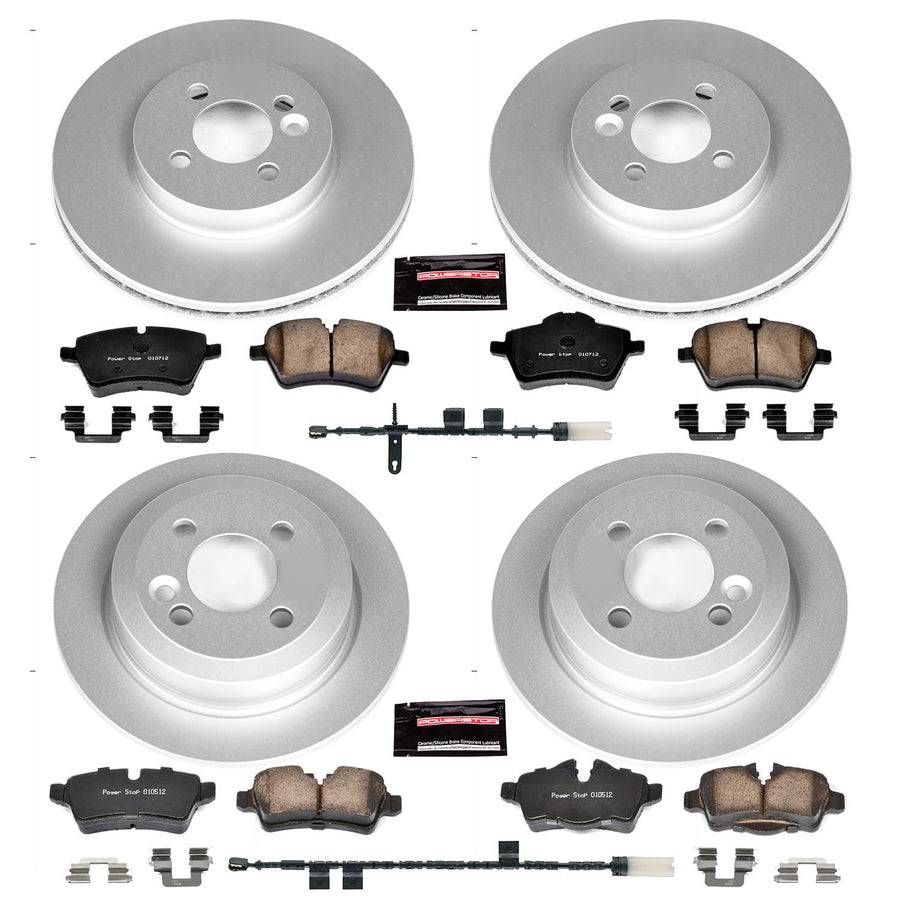 Power Stop Z23 Evolution Geomet Coated Brake Kit For Mini Cooper Front and Rear 2012-2015 [Model Specific]