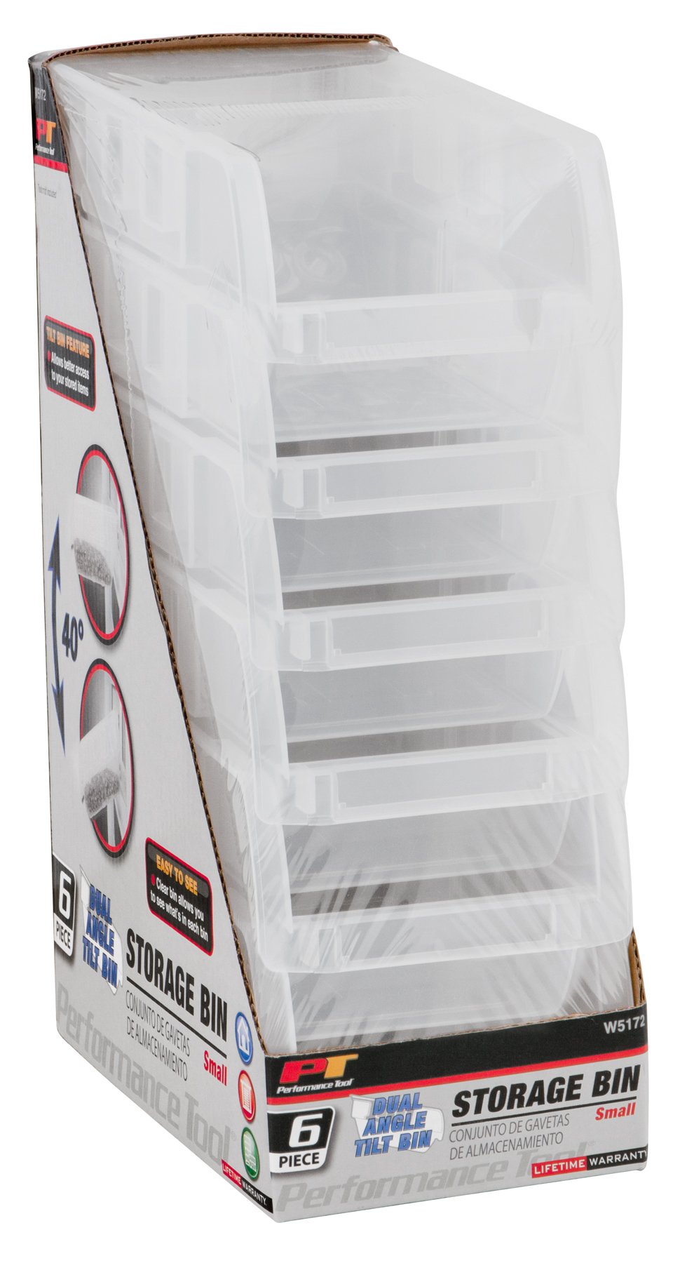 Dual Position Performance Tool W5172 Tilt Storage Organizer Bins for Toys/Parts/Sewing & More (Small)