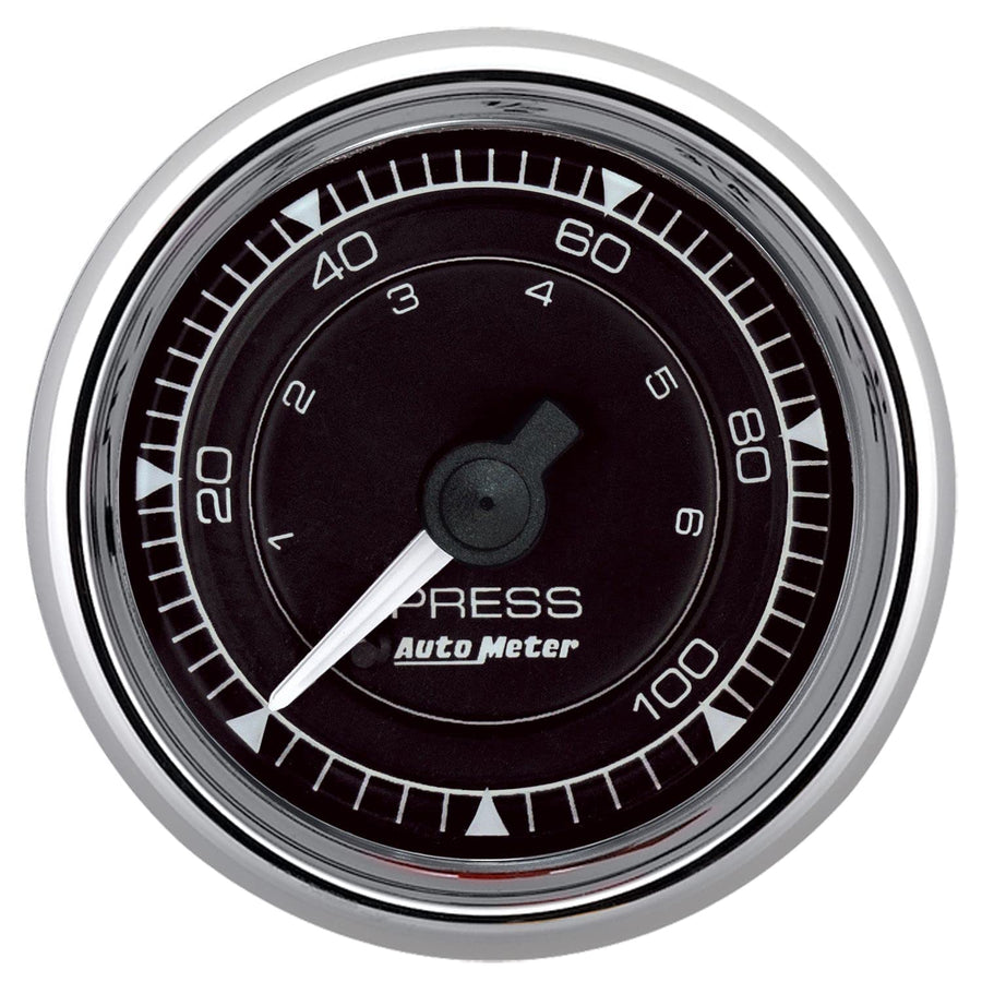 Oil Pressure Gauge Auto Meter 9721, 0-100 PSI, Chrono Chrome