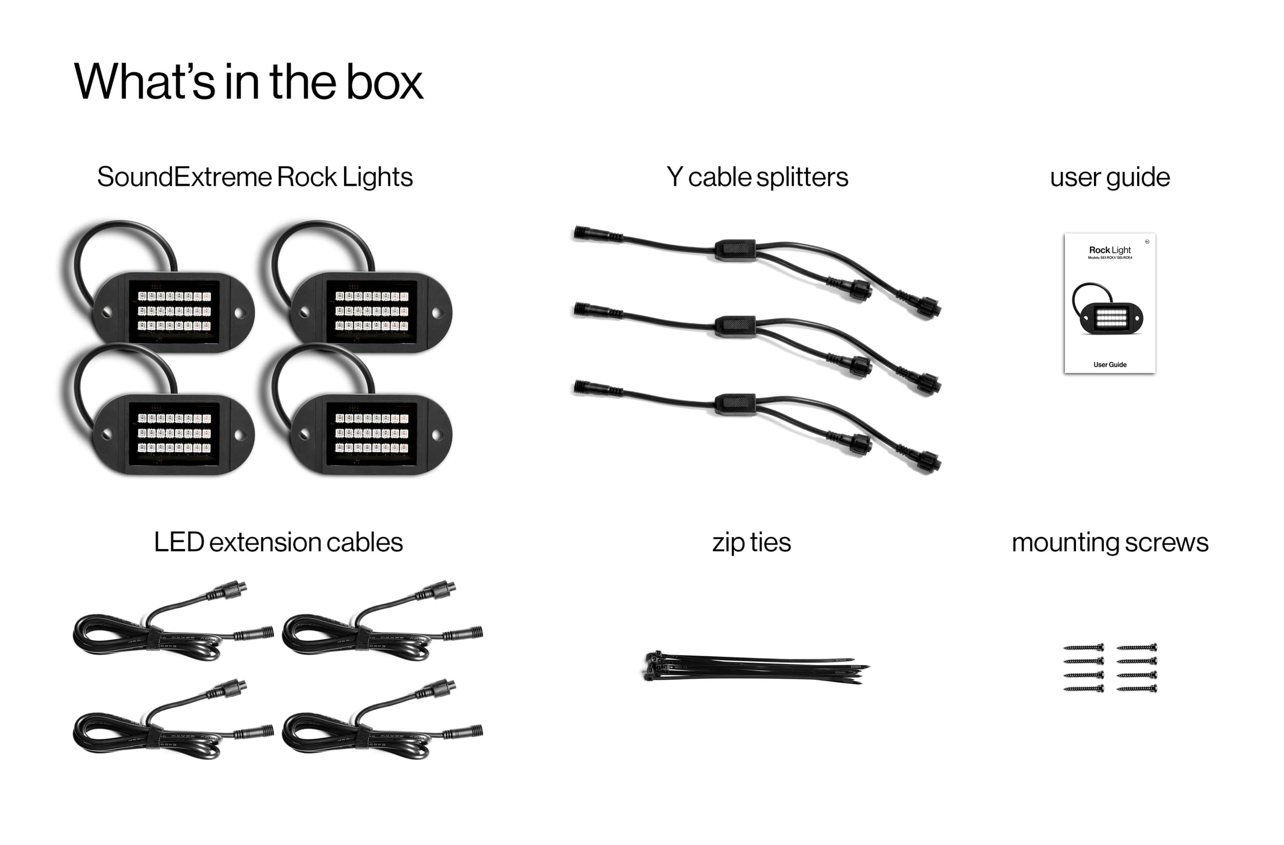 Magnetic LED Rock Lights by ECOXGEAR Waterproof Dirt Proof LEDCast Compatible (4-Pack)