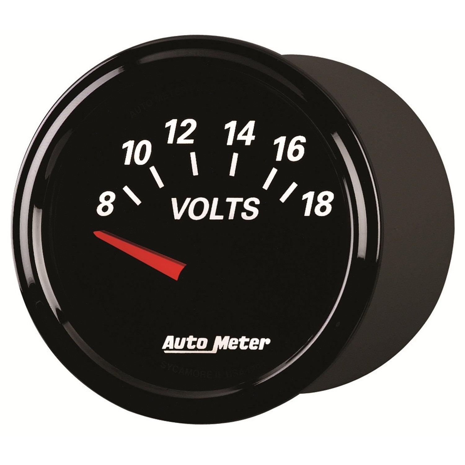 Auto Meter 1293 2-1/16" Designer Black II Short Sweep Electric Voltmeter Gauge 8-18 Volt