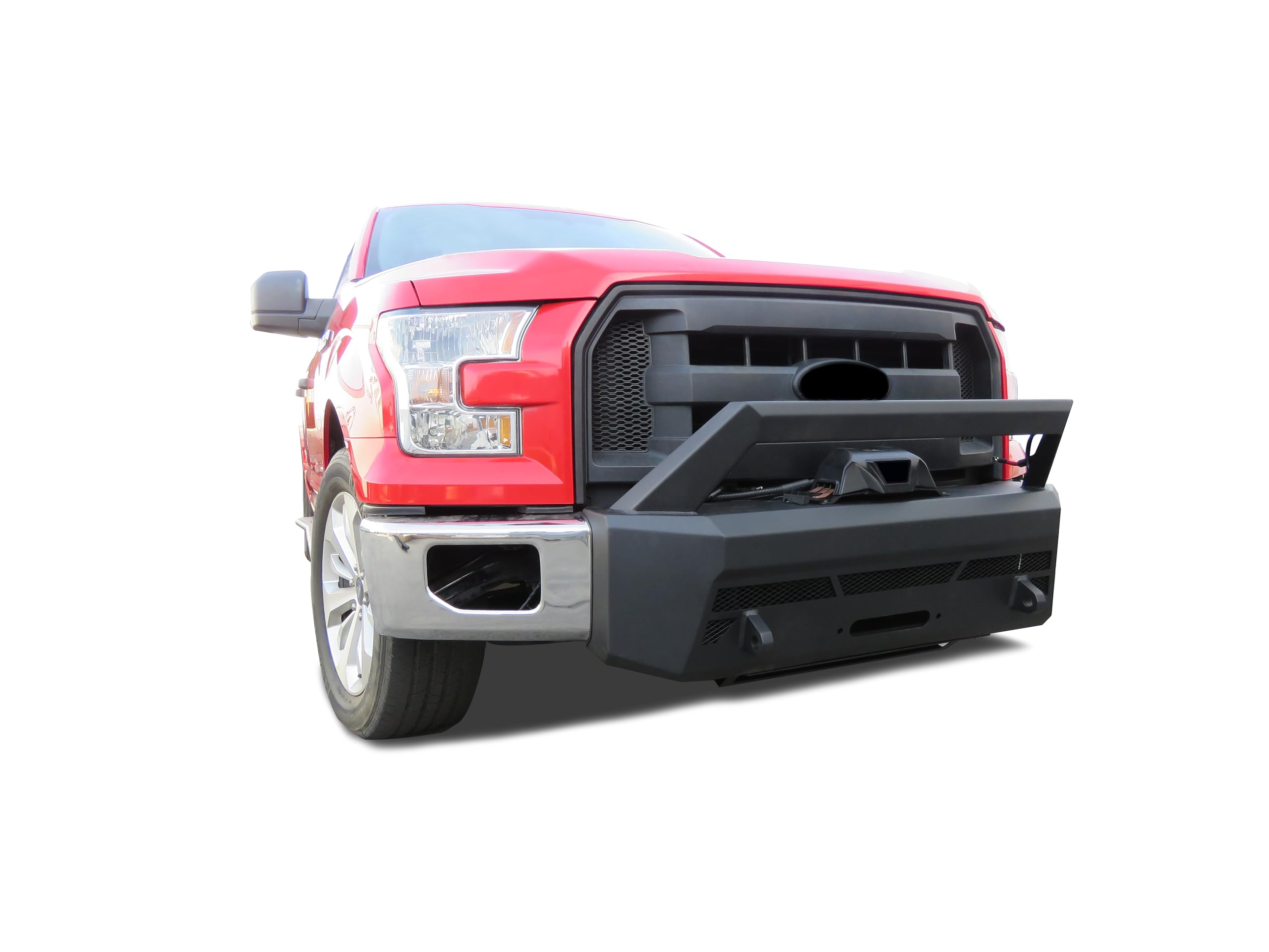 Heavy Duty Black Horse Armour III Front Winch Bumper Textured Black Compatible with 2015-2017 Ford F-150-AR3LHD40NL