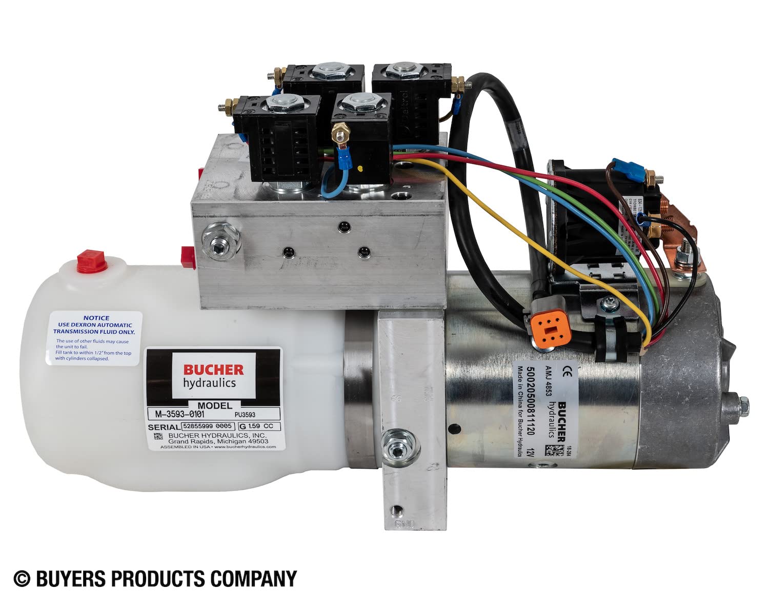 Hydraulic Power Unit Buyers Products PU3593 (Hydraulic Power Unit, 12V Dc, Snow Plow), Black