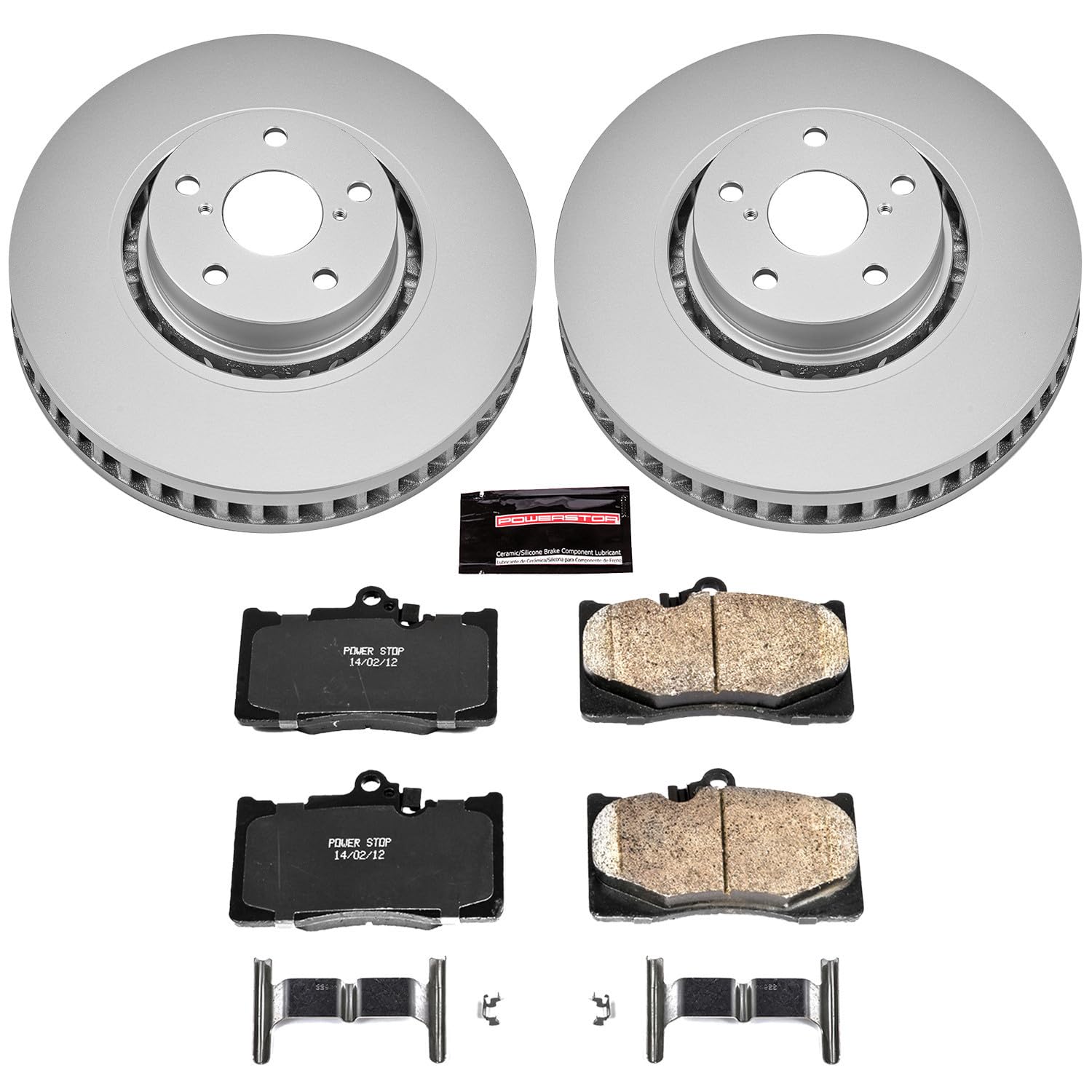 Power Stop CRK4634 Brake Rotor & Coated Ceramic Brake Pads- front For Lexus GS350 2007-2011 [Model Specific]