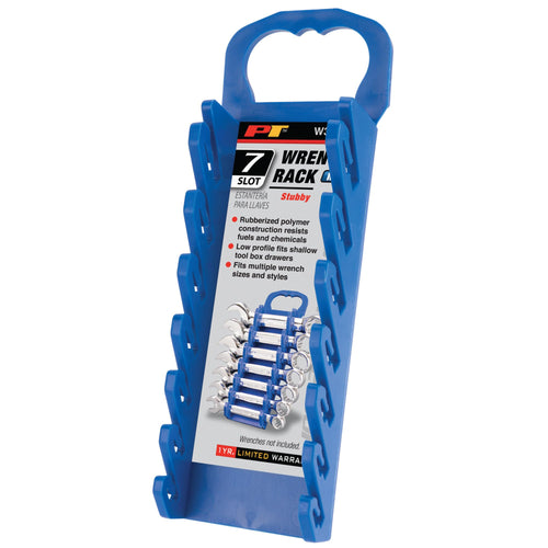 Performance Tool W30594 Organizer Rubberized Polymer Wrench for Metric Sizes 8-14mm, Non-Slip Slots Lock Wrenches, Compact and Mountable